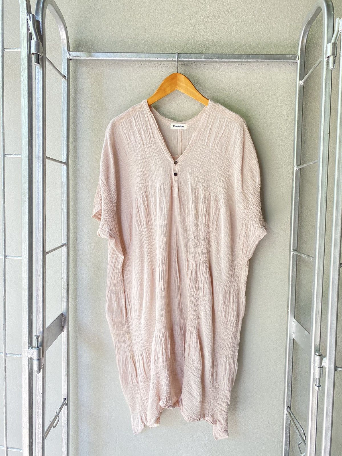 Issey Miyake Plantation Crinkled Baby Pink Tunic Size ONE SIZE - 1 Thumbnail