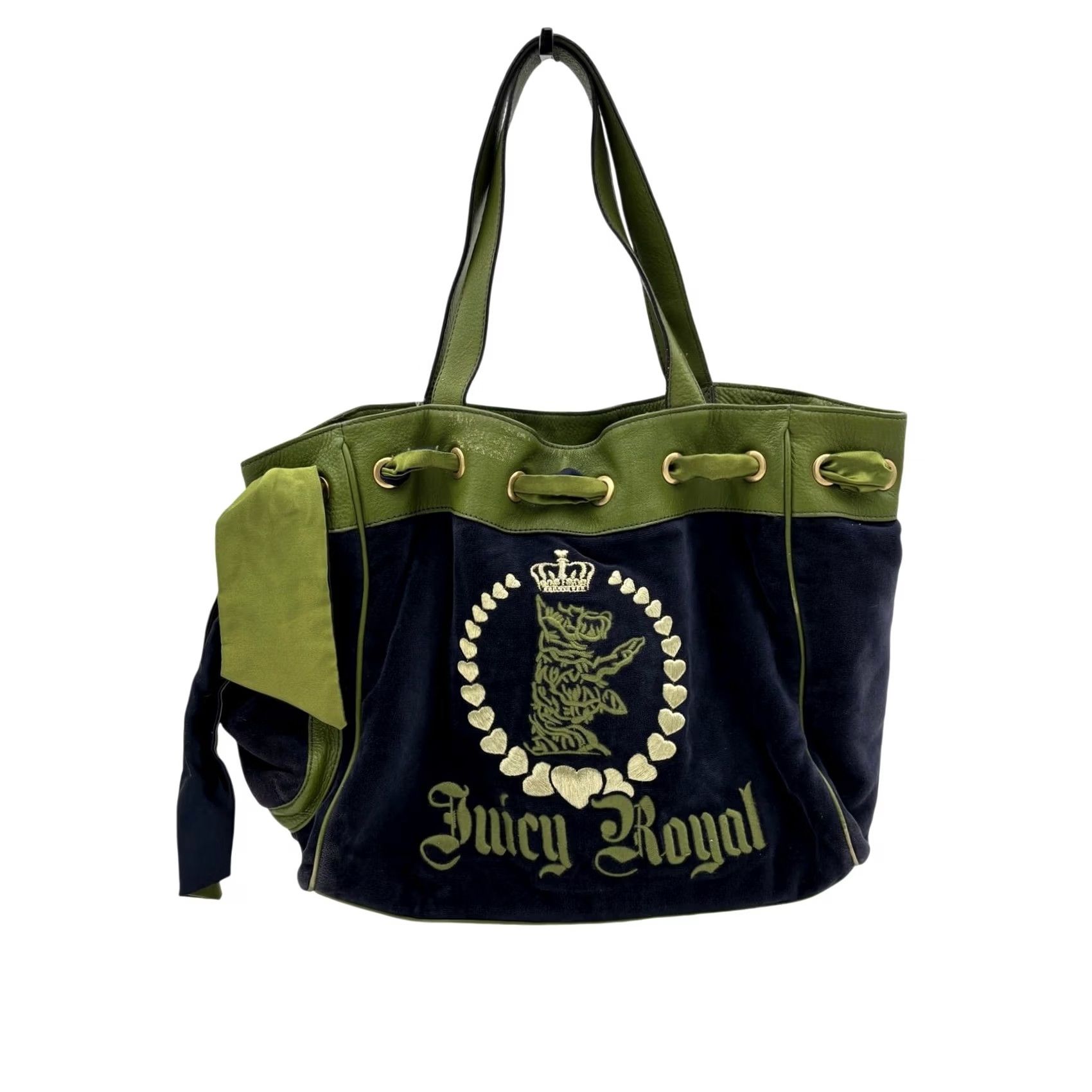 Juicy Couture VINTAGE Juicy Couture Daydreamer Shoulder Bag Purse Y2K Velour Bag Women Blue Cotton/Poly Top Handle Womens Size ONE SIZE - 2 Thumbnail