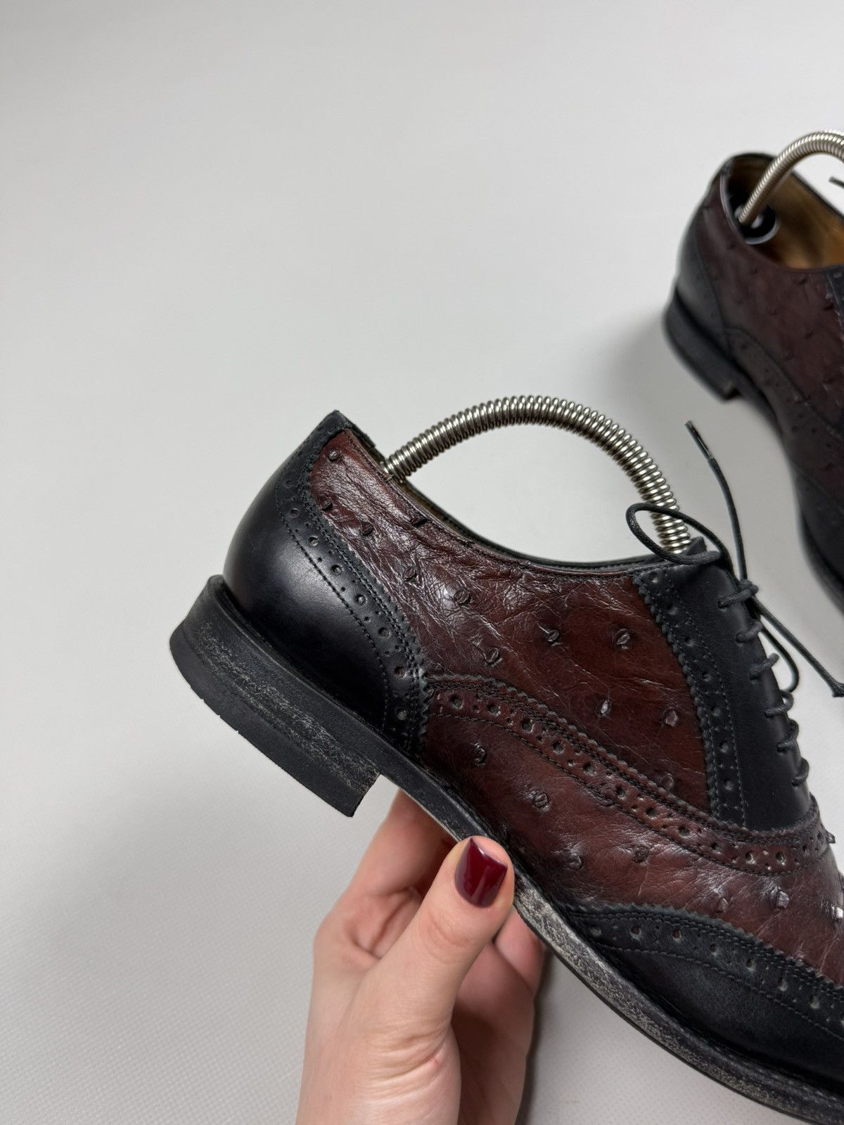 Salvatore Ferragamo Salvatore Ferragamo Ostrich Leather Oxford Dress Shoes Boots Size US 7.5 / EU 40-41 - 7 Thumbnail