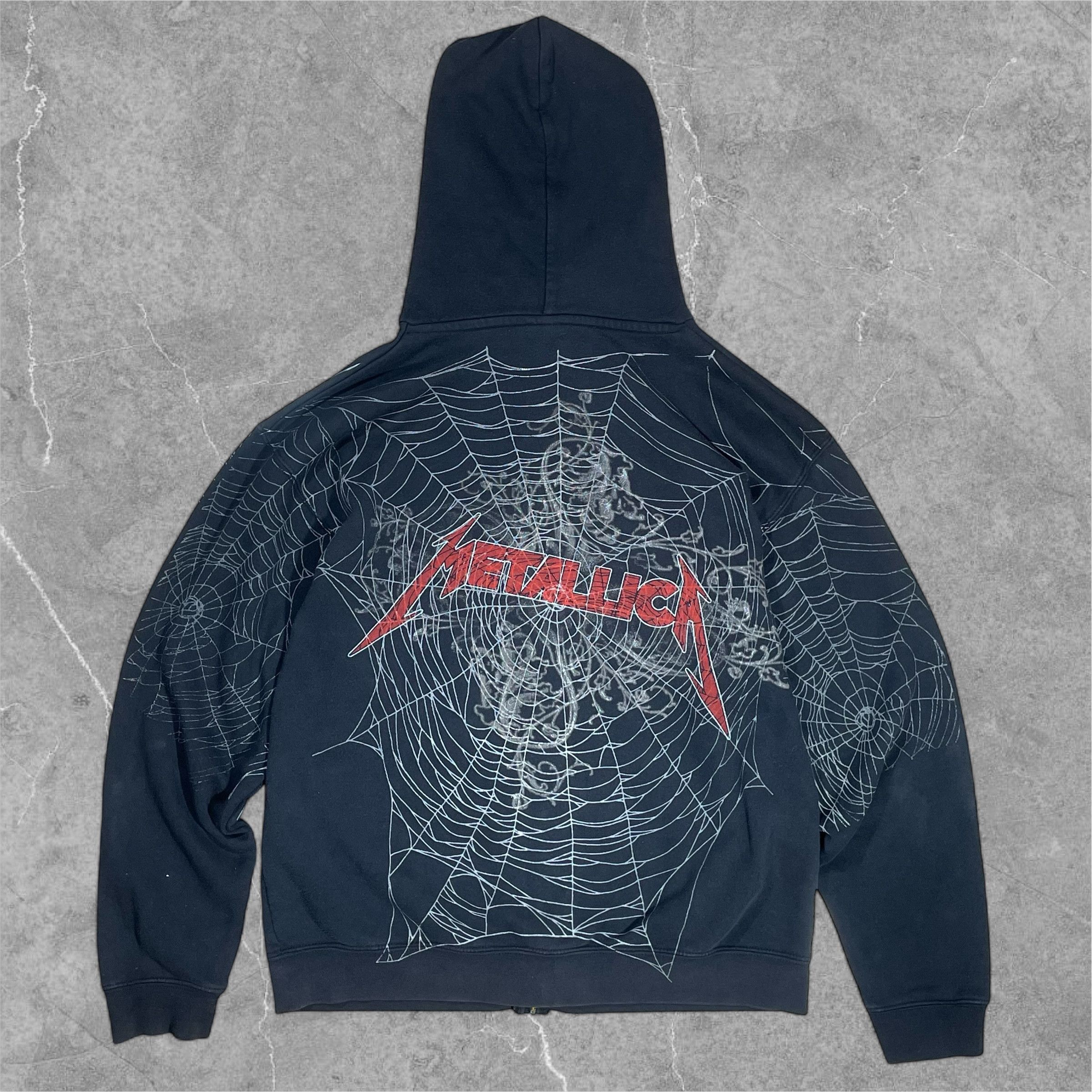 Metallica Vintage Metallica Print Spider Web Skulls Zip Hoodie Size US M / EU 48-50 / 2 - 4 Thumbnail