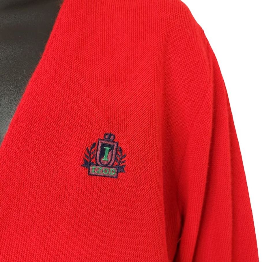 Izod VINTAGE Izod Cardigan Sweater Mens Size Large Red 90s Made In USA Size US L / EU 52-54 / 3 - 3 Thumbnail