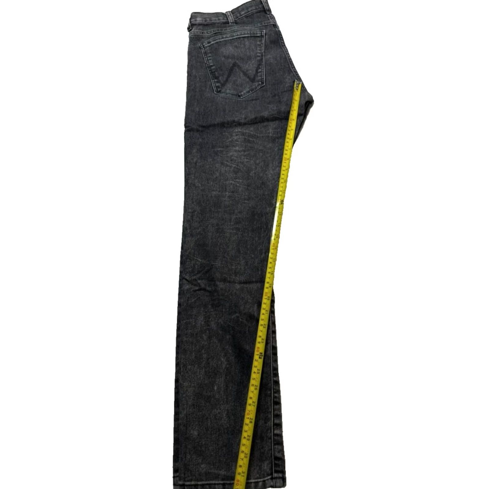 Wrangler Mens Wrangler Larston Regular Jeans 32 in Black Cotton Denim 5-Pocket Slim Fit 32 in Inseam Wrangler 1947 Mens Jeans Size US 32 / EU 48 - 7 Thumbnail
