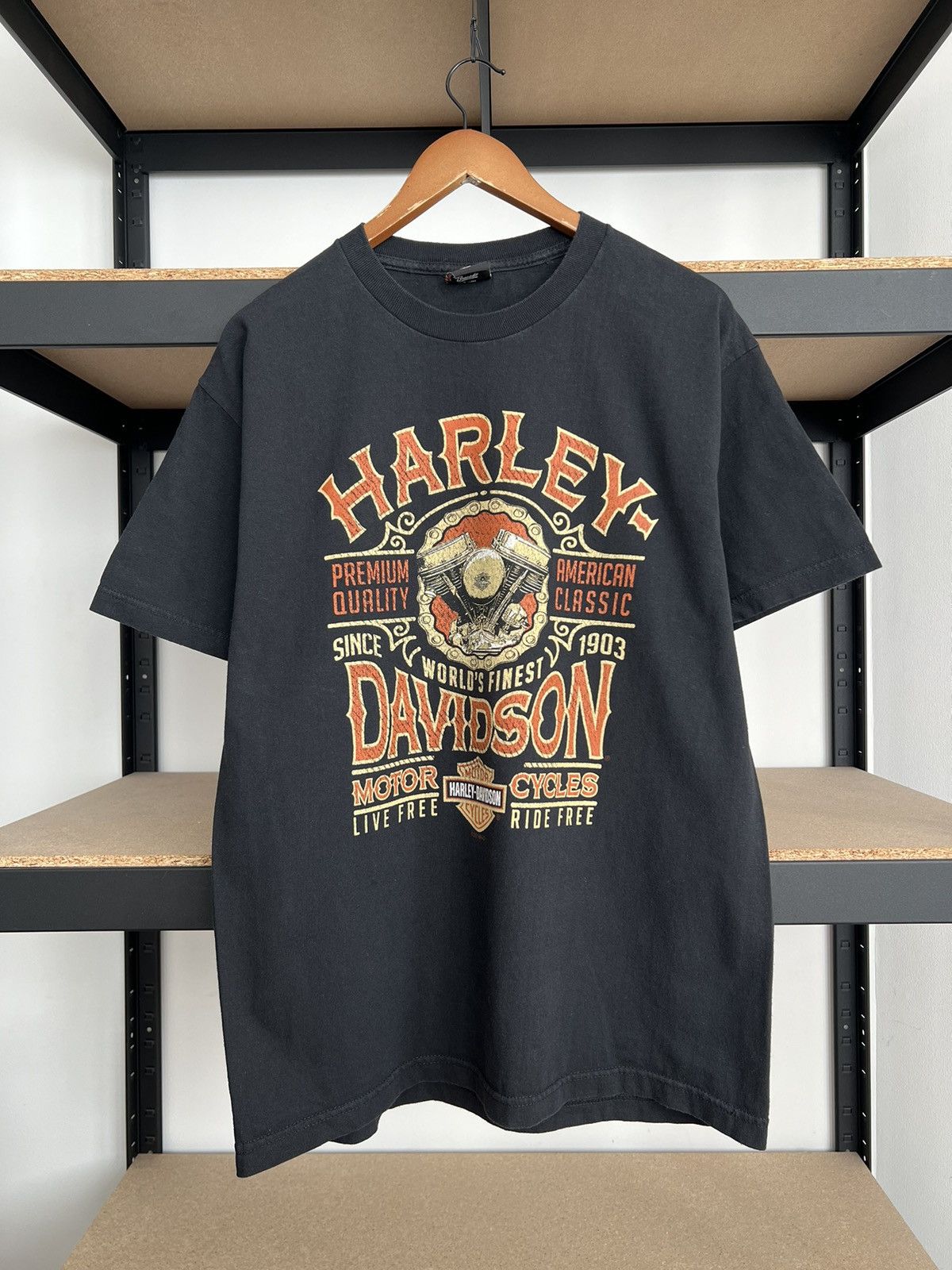 Harley Davidson Vintage 2016 Harley Davidson Bumblebee Stinger Black T-shirt Size US L / EU 52-54 / 3 - 2 Thumbnail