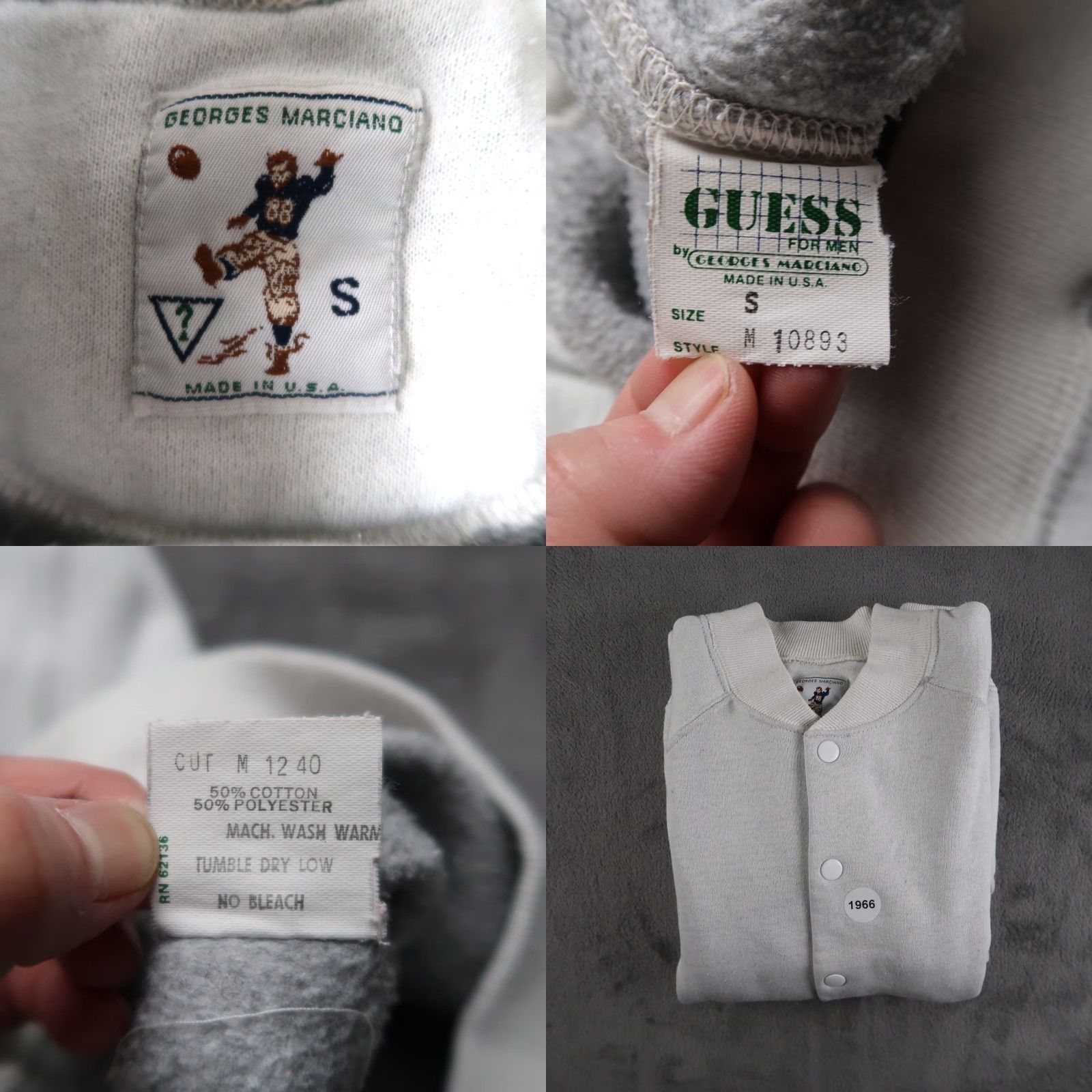 Guess VINTAGE Guess Georges Marciano Bomber Jacket Mens S Snap Button Sweatshirt Size US S / EU 44-46 / 1 - 8 Thumbnail