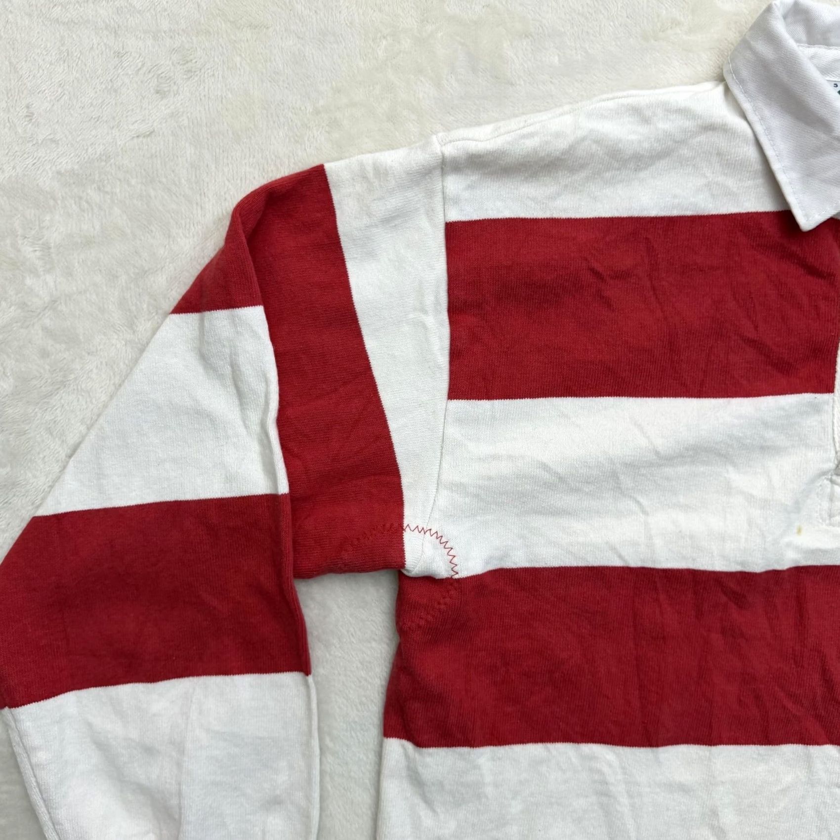 Barbarian Barbarian Rugby Polo Shirt Mens Small Red White Stripe Long Sleeve Cotton Canada Size US S / EU 44-46 / 1 - 7 Thumbnail