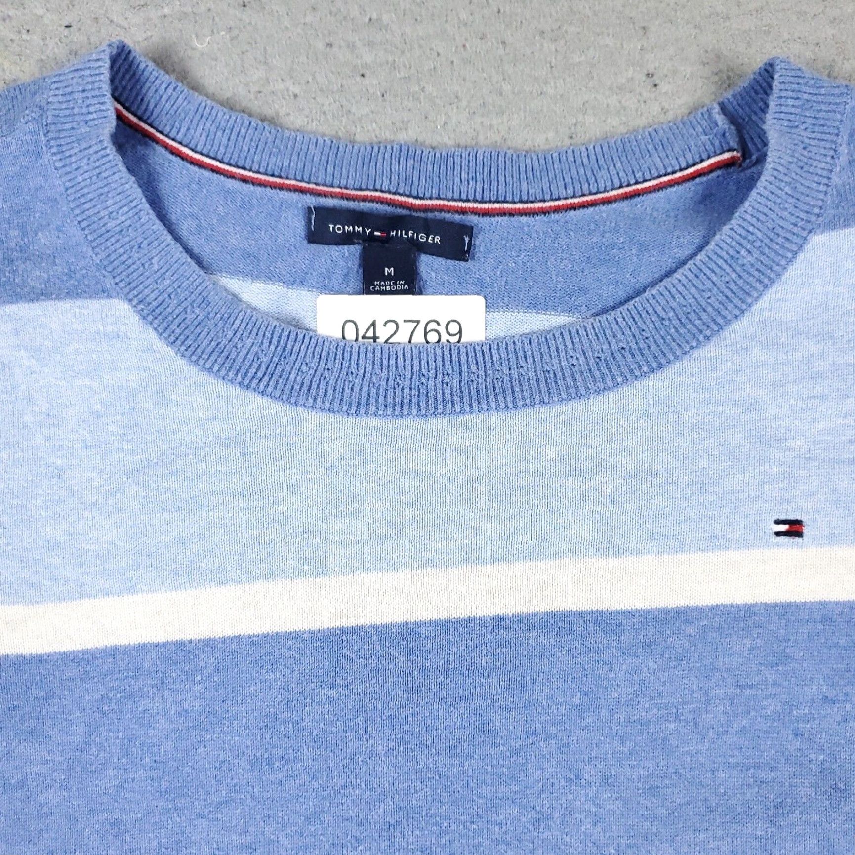 Tommy Hilfiger Tommy Hilfiger Sweater Womens Medium Blue Striped Pullover Crew Neck Sweatshirt Size M / US 6-8 / IT 42-44 - 2 Thumbnail