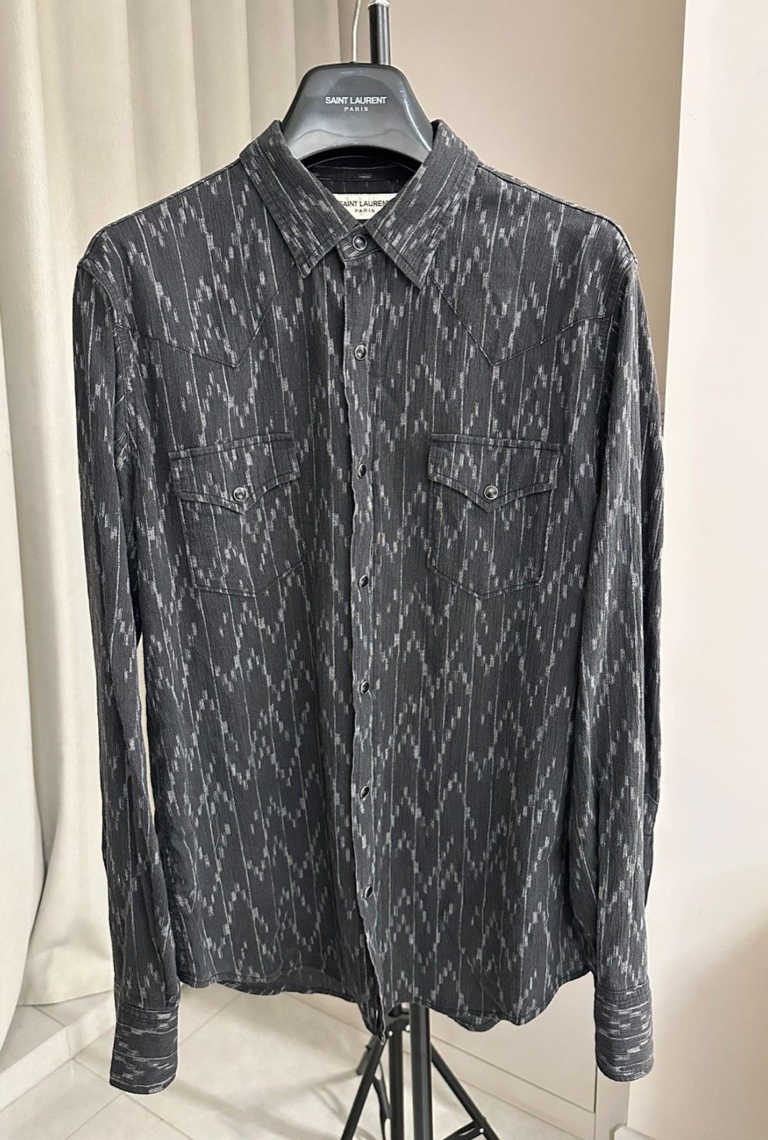Saint Laurent Paris Saint Laurent SS17 Western Indian Style Striped Shirt Size US L / EU 52-54 / 3 - 1 Thumbnail