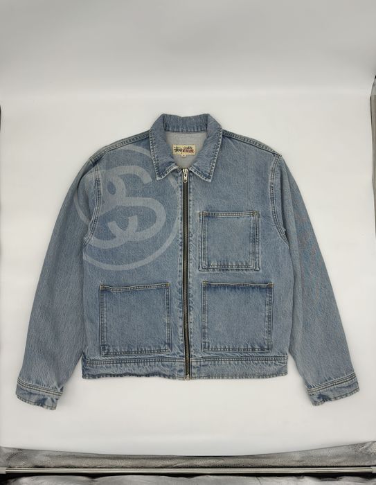 Stussy Stussy SS Link Denim Work Zip Jacket | Grailed