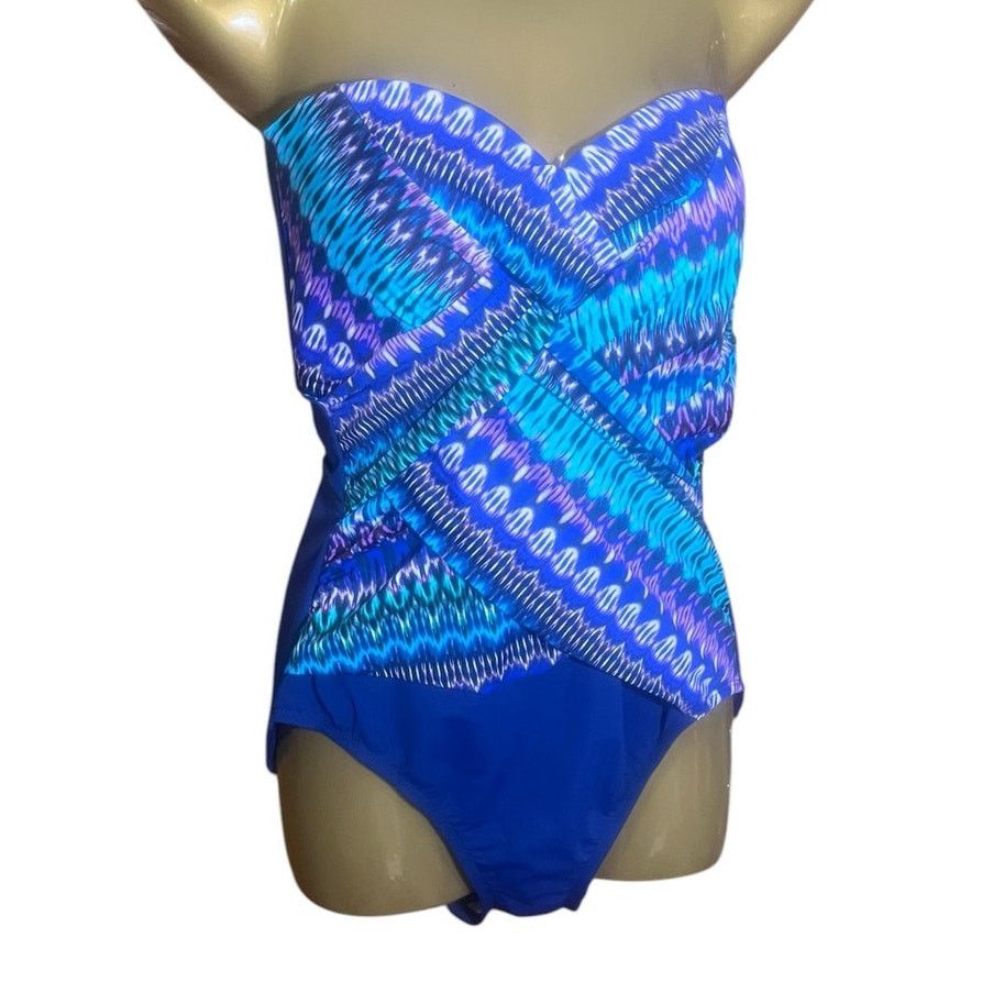 Other Eomenie NWT Blue & White Swimsuit Sz Large Adjustable Strap Size ONE SIZE - 1 Thumbnail