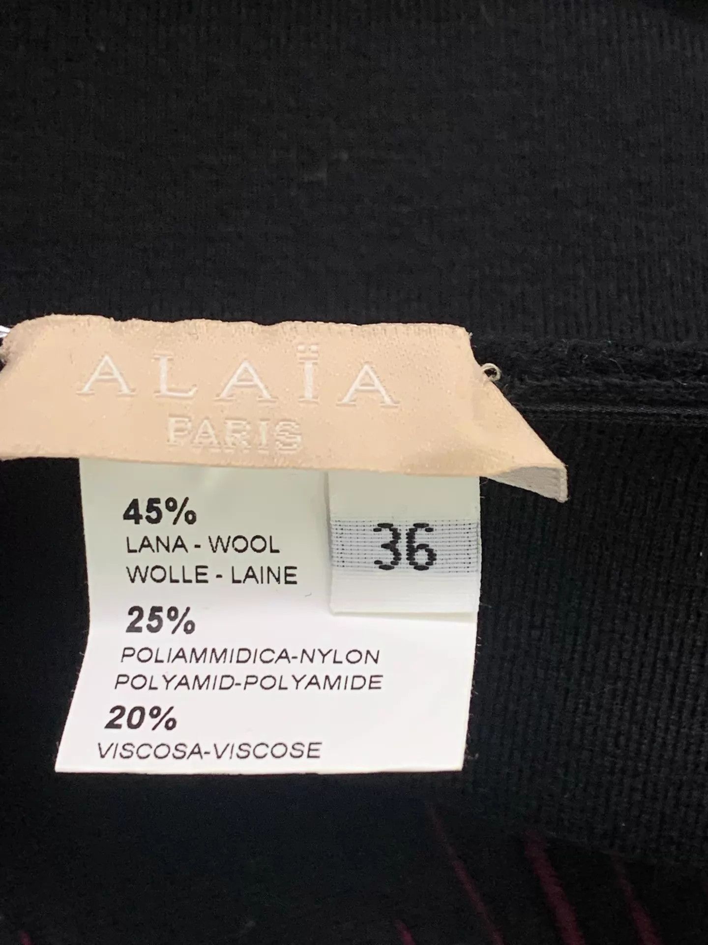 Alaia Alaia colorblocked black red long-sleeve dress Size XS / US 0-2 / IT 36-38 - 4 Thumbnail