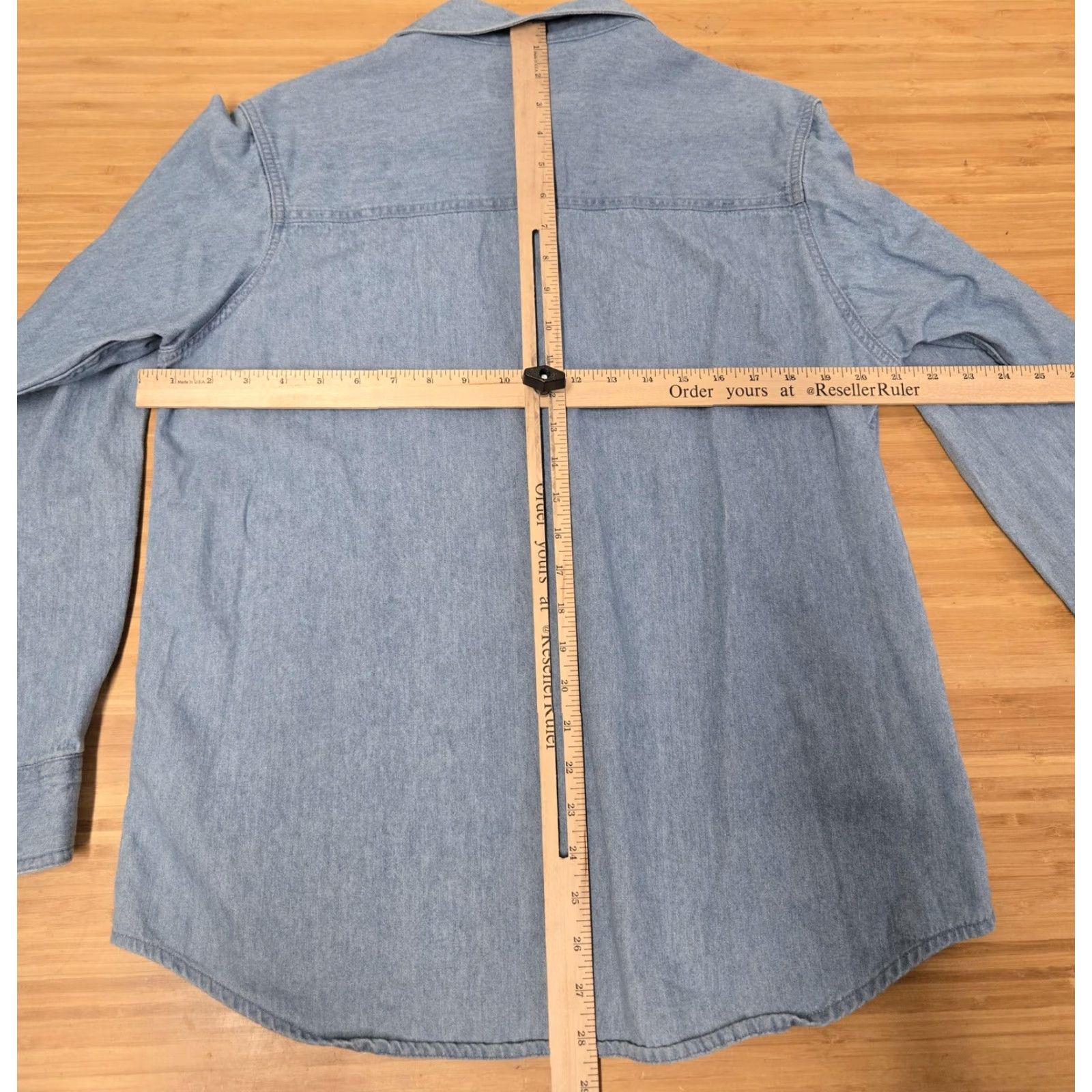 Harley Davidson Harley-Davidson Shirt Womens Large Blue Denim Long Sleeve Button-Up Bar Shield Logo Size L / US 10 / IT 46 - 7 Thumbnail