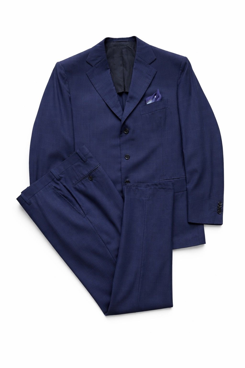 Cesare Attolini Cesare Attolini 3-Button Navy Suit Wool Mohair IT 56 Drop 7R Size 46R - 2 Thumbnail