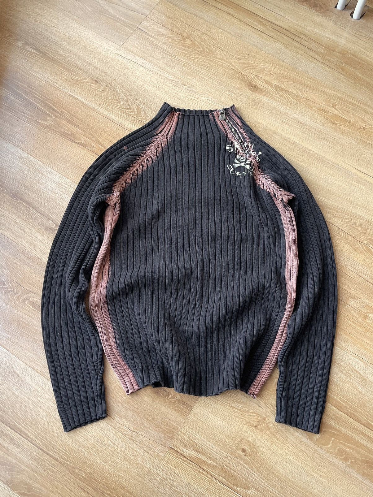 Japanese Brand Vintage Japanese Brand Skull Zip Sweater y2k Size US L / EU 52-54 / 3 - 3 Thumbnail
