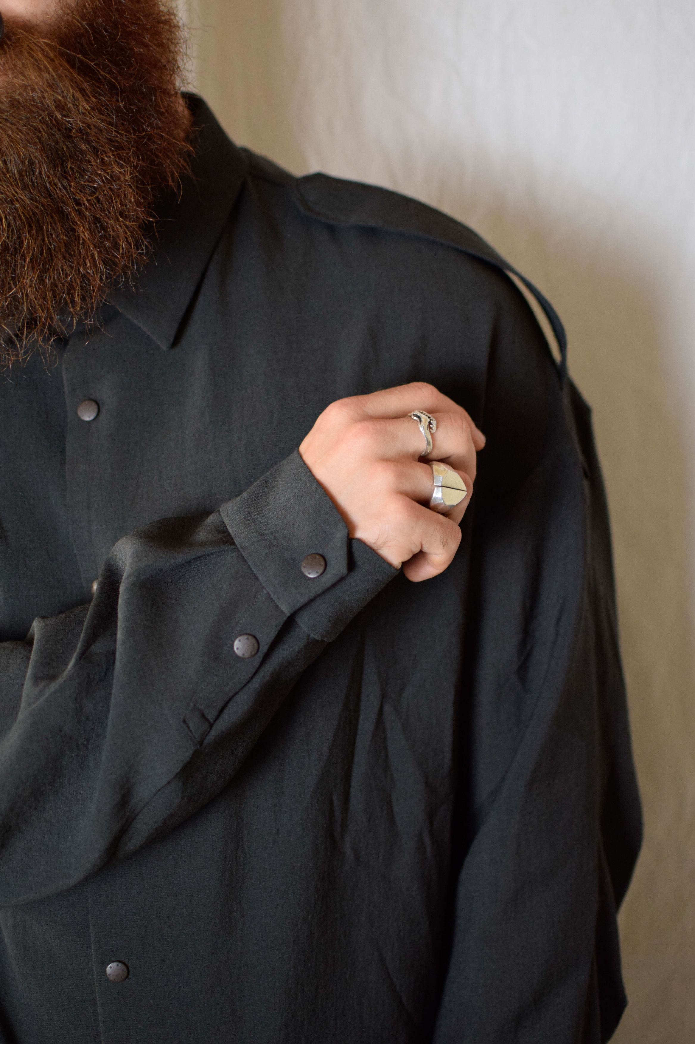 Devoa Devoa SS25 Sample Gray Hybrid Shirt - SHC-LSRSP Size US L / EU 52-54 / 3 - 9 Thumbnail