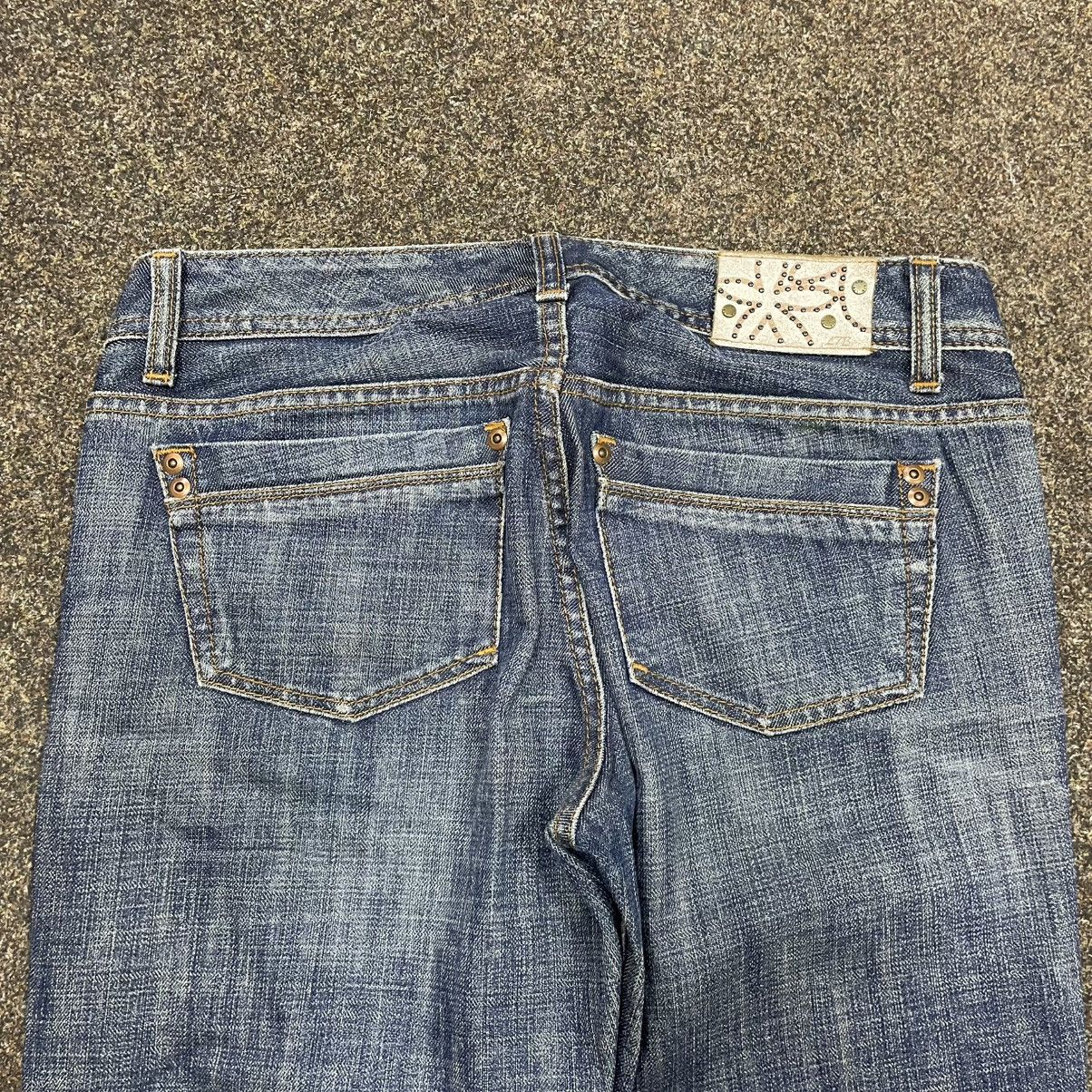Vintage Y2K Baggy Wide Leg Distressed Jeans Thrashed Skate Logo 33 Size US 33 - 2 Thumbnail
