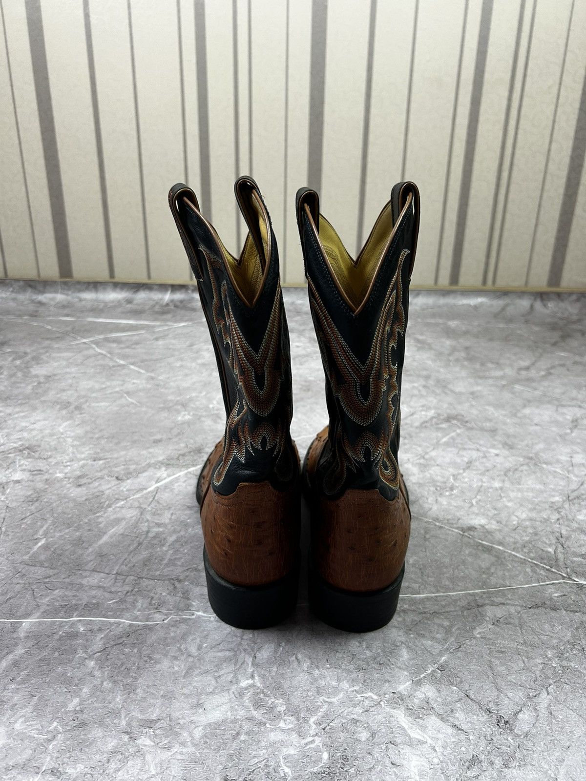 Tony Lama Tony Lama Black brown Ostrich Western Cowboy Boots Size US 9 / EU 42 - 7 Thumbnail