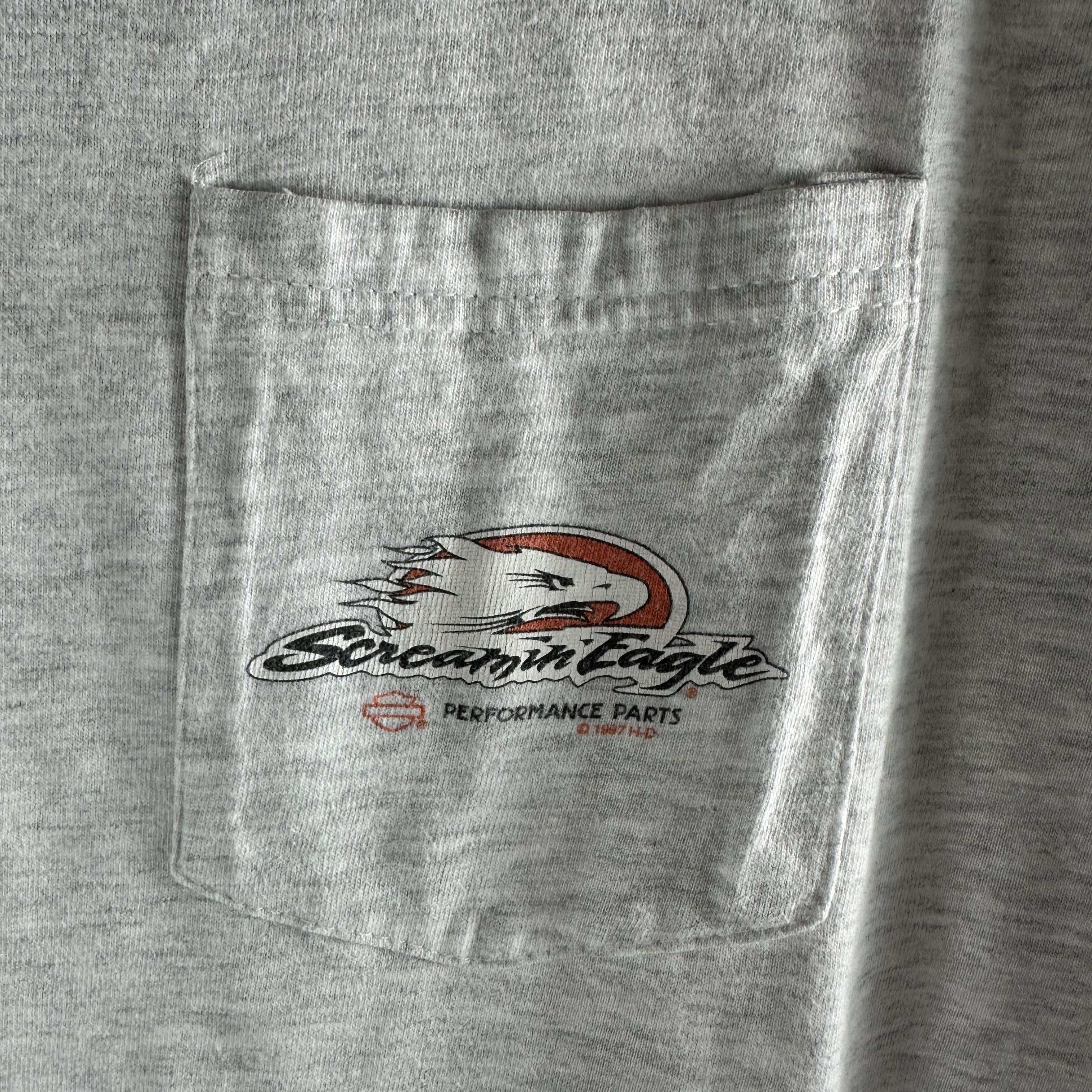 Vintage ​1997 Rossitter's Harley Davidson Motorcycles Eagle Tee Size US XL / EU 56 / 4 - 3 Thumbnail