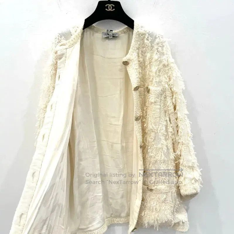Chanel Chanel Women's White Cotton Jacket . Size M / US 6-8 / IT 42-44 - 4 Thumbnail