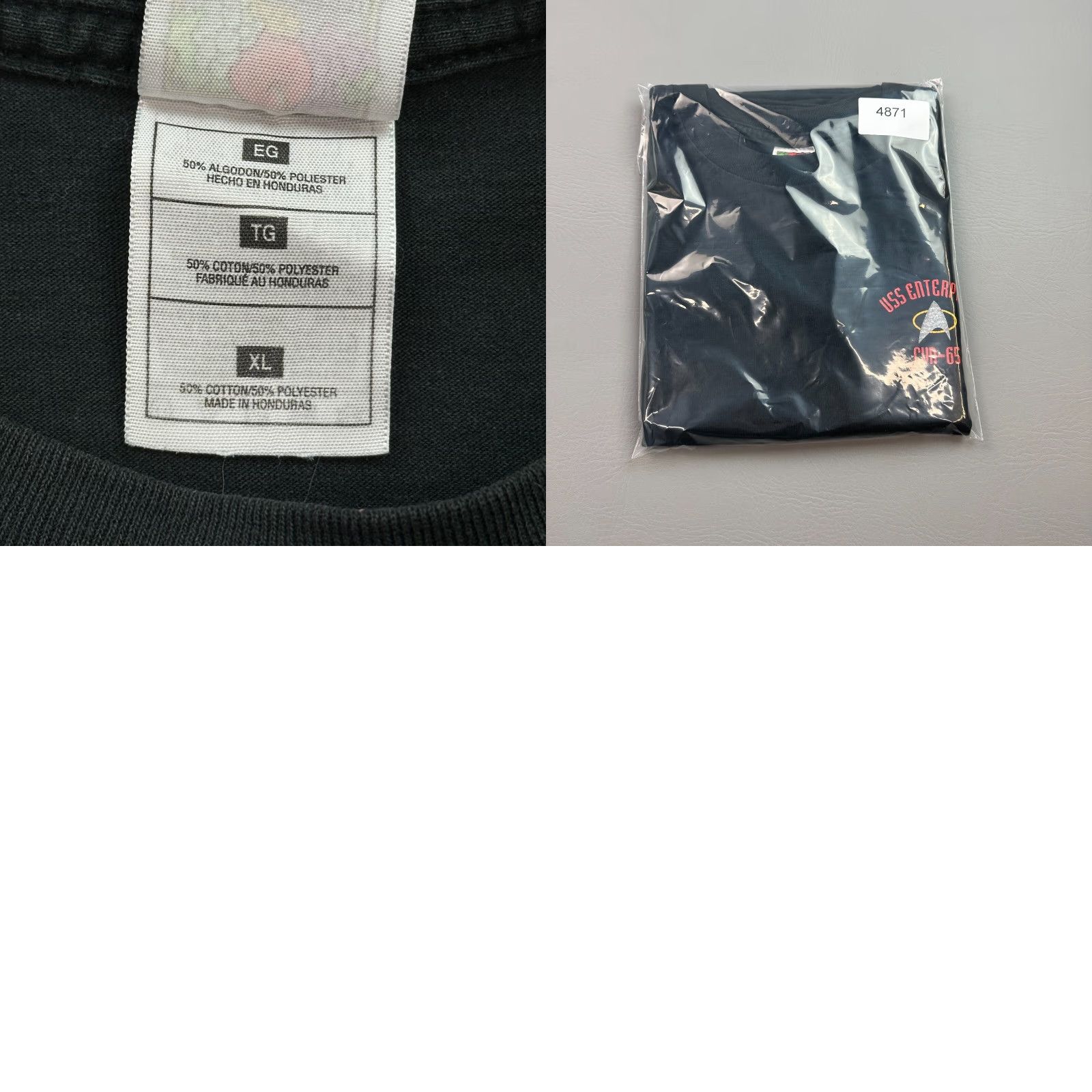 Fruit Of The Loom VINTAGE Star Trek Shirt Mens XL Black USS Enterprise Past Present Future Graphic Shirt Size US XL / EU 56 / 4 - 10 Thumbnail