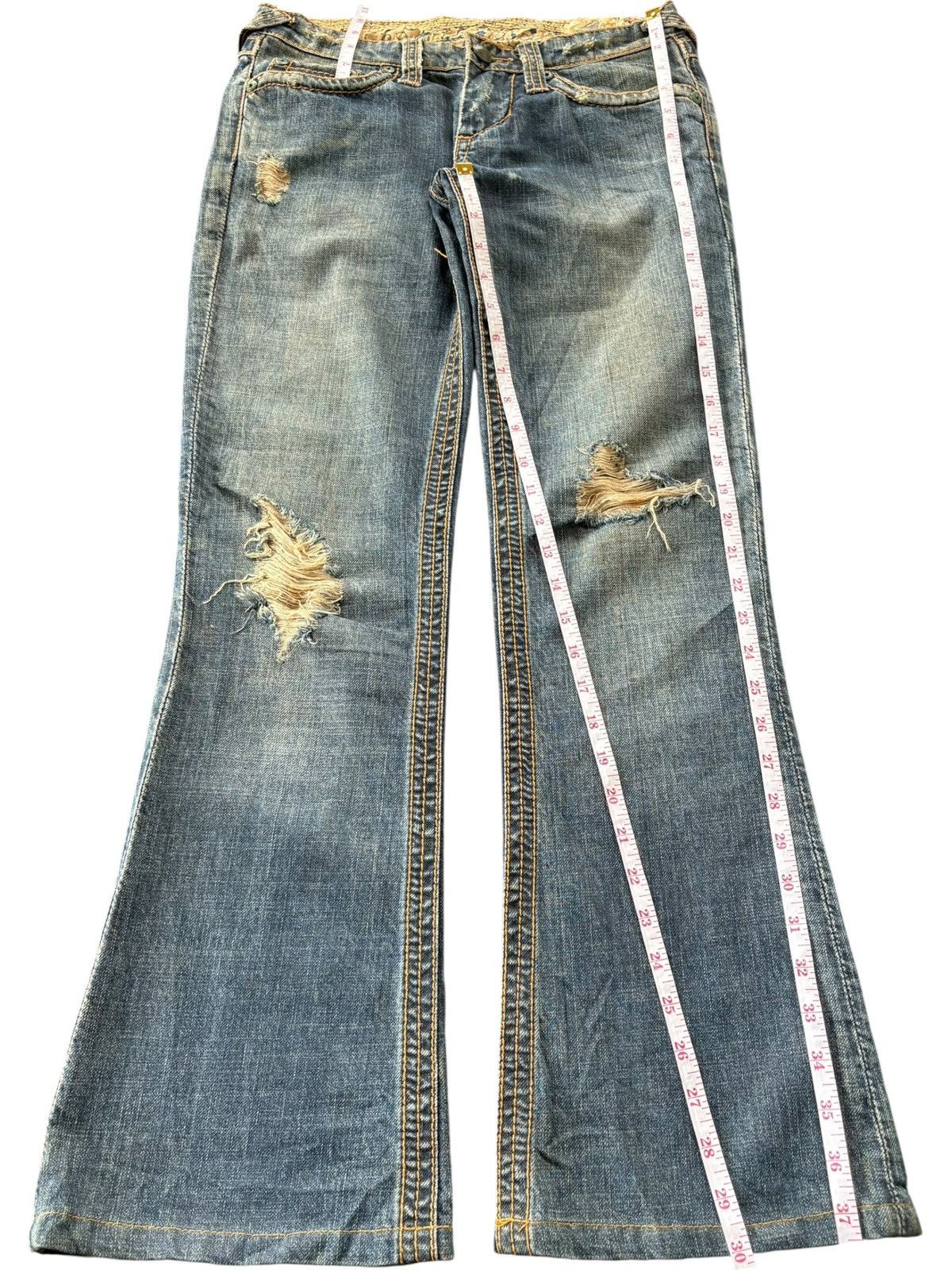 Tornado Mart Vintage Japanese Brand Rusty Wash Distress Flare Jeans Size 30" / US 8 / IT 44 - 8 Thumbnail