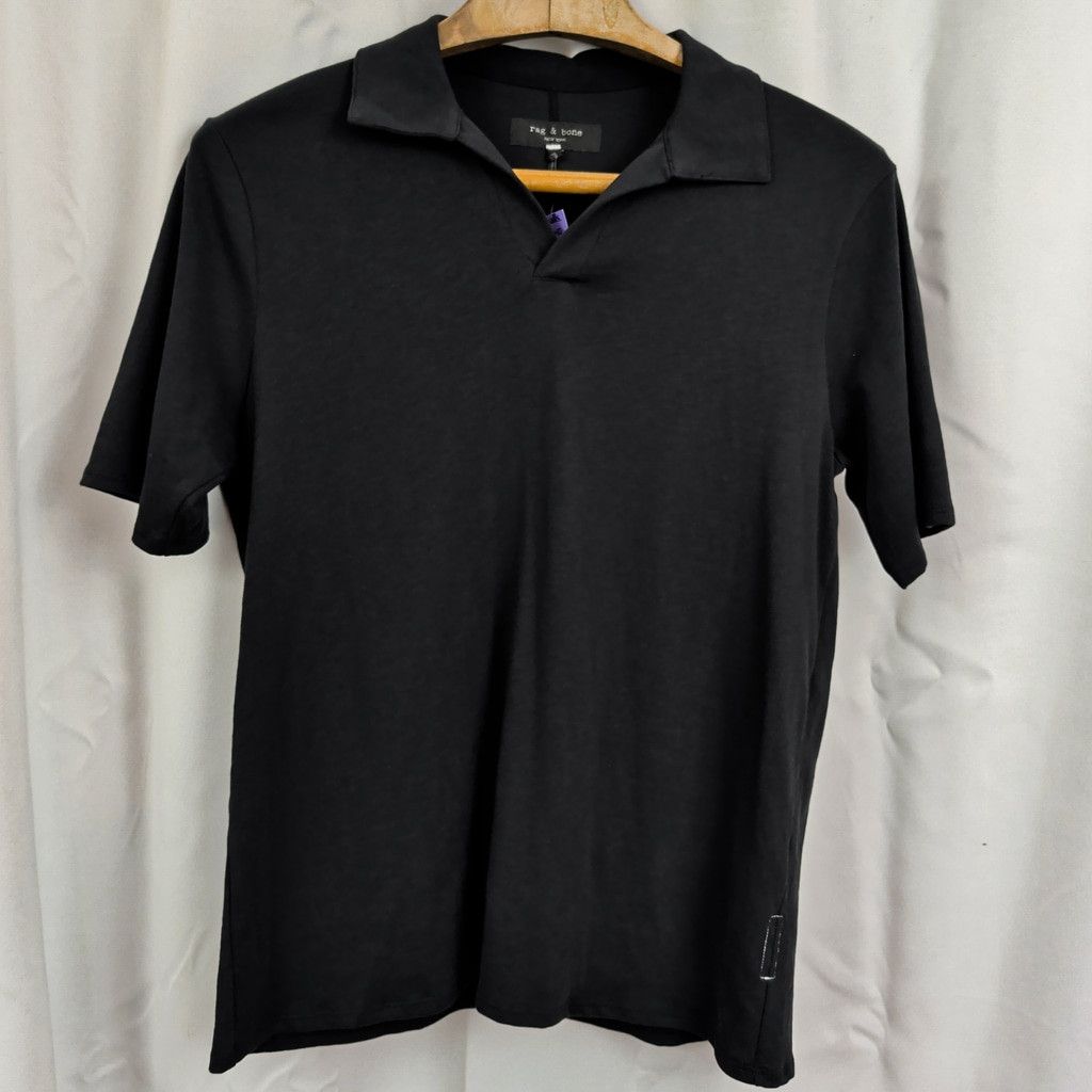 Rag & Bone Rag & Bone Johnny Slub Black Polo Large Size US L / EU 52-54 / 3 - 3 Thumbnail