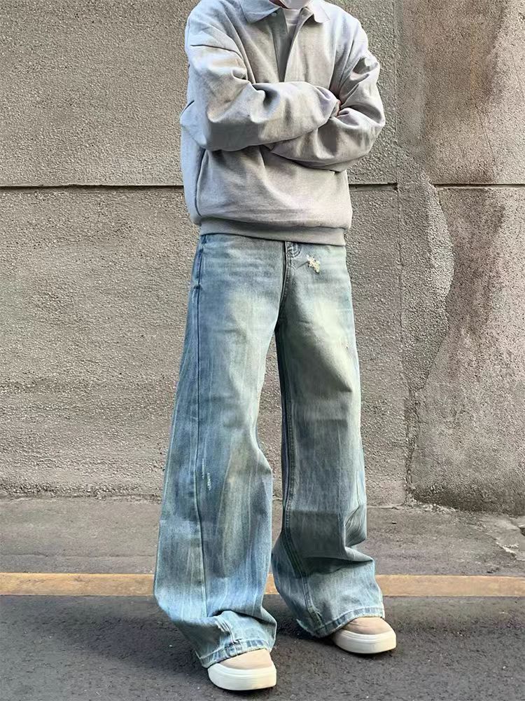 Designer × Jean × Vintage Vintage baggy ripped and distressed street jeans Size US 34 / EU 50 - 1 Thumbnail