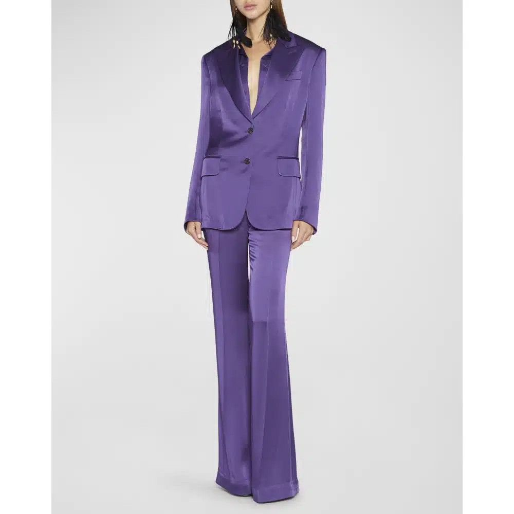 Tom Ford o1loc1c1224 PAW506 Satin Pant in Purple Size 24" / US 00 / IT 34 - 2 Thumbnail