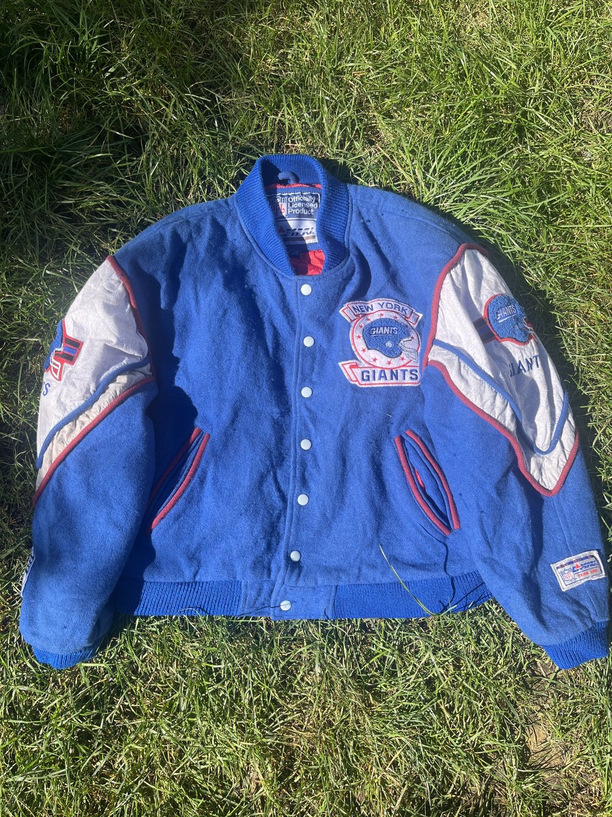 Vintage Starter New York Giants NFL Wool Varsity Jacket - Size