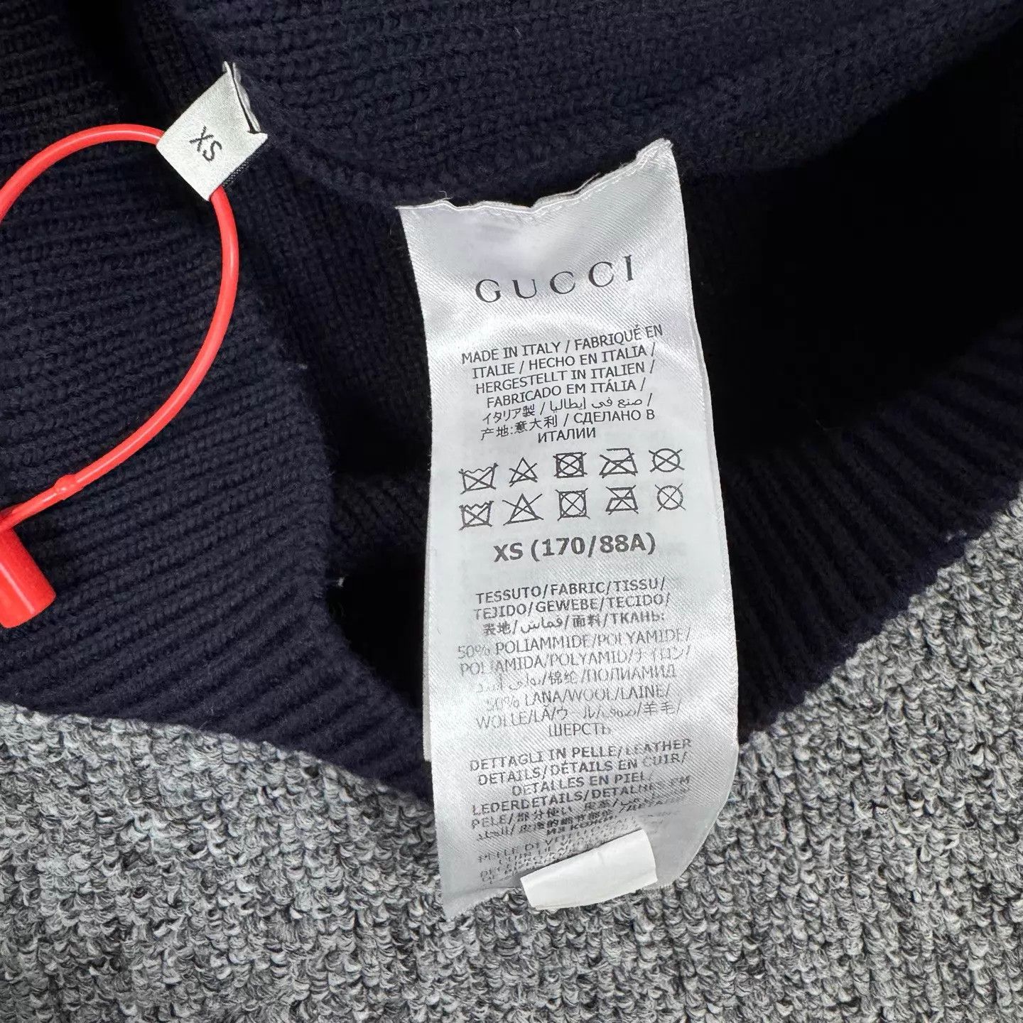 Gucci Gucci Gold Red/Green Stripe Suede Pocket Wool Cardigan XS Size US XS / EU 42 / 0 - 6 Thumbnail
