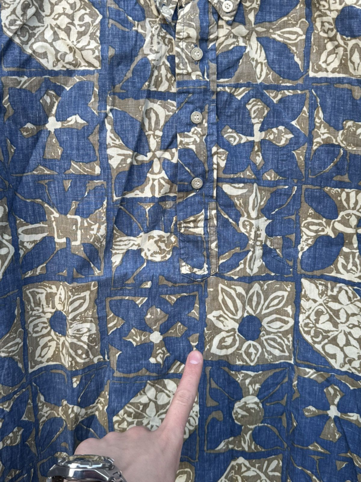 Reyn Spooner × Vintage RARE Reyn Spooner 1/4 Shirt XL Alfred Shaheen Pareau Aloha Size US XL / EU 56 / 4 - 3 Thumbnail