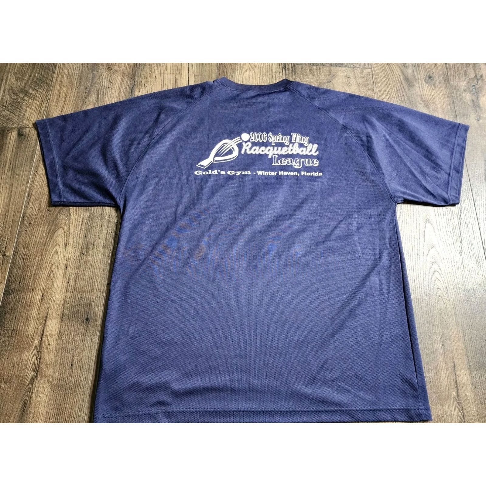 Vintage VINTAGE Gold's Gym Shirt Mens L Blue 2006 Racquetball Winter Haven FL 2 Sided Crew Neck Short Sleeve Size US L / EU 52-54 / 3 - 2 Thumbnail
