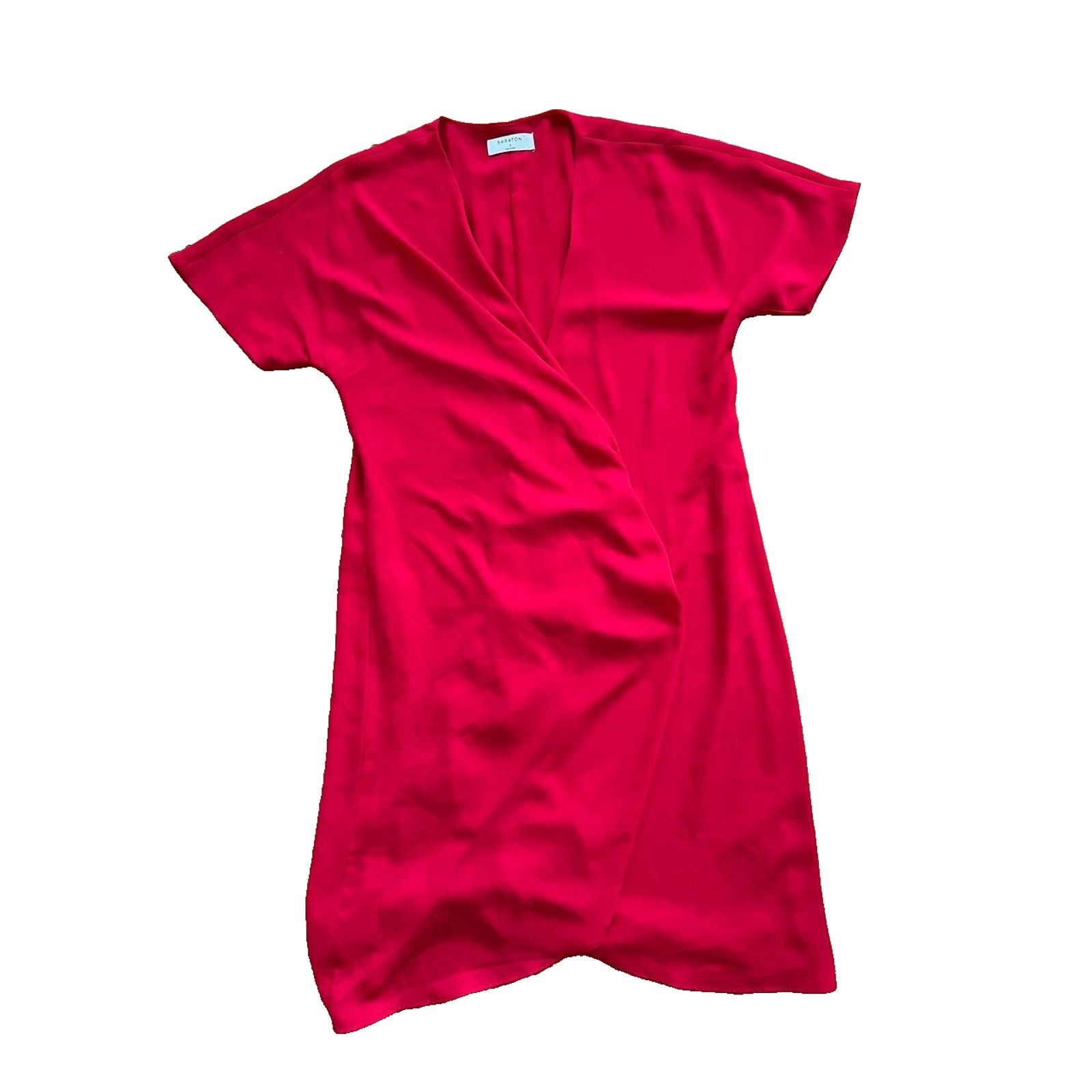 Gianni Barbato Babaton Aritzia Wallace Short Sleeve Mini Dress Red A000952 Size S / US 4 / IT 40 - 2 Thumbnail