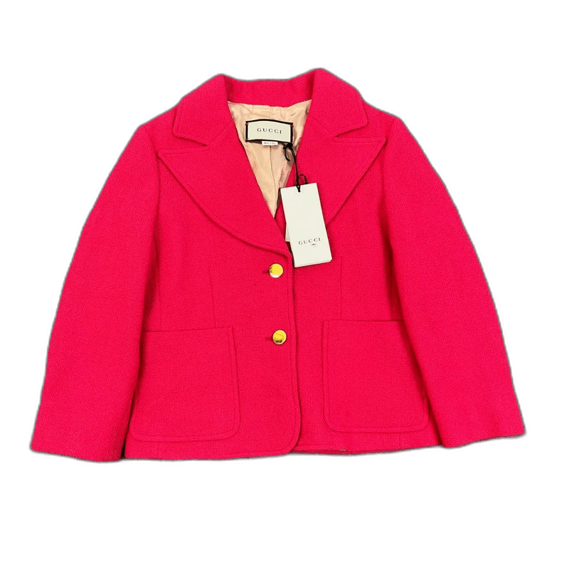 Gucci New Gucci Pink Short Wool Blend Blazer Size S / US 4 / IT 40 - 1 Thumbnail