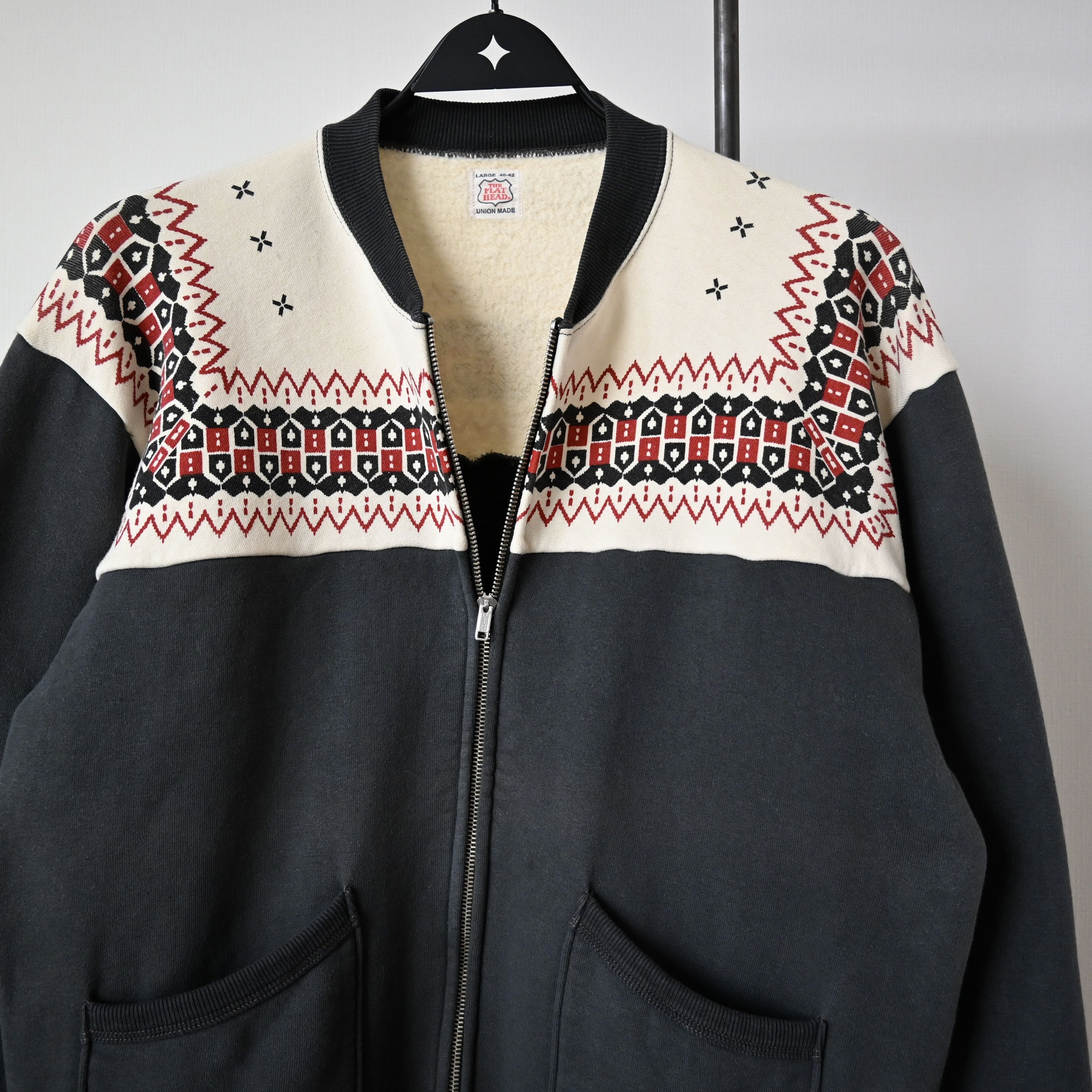 The Flat Head THE FLAT HEAD loopwheeled zip up sweatshirt, snow patterned Size US L / EU 52-54 / 3 - 6 Thumbnail