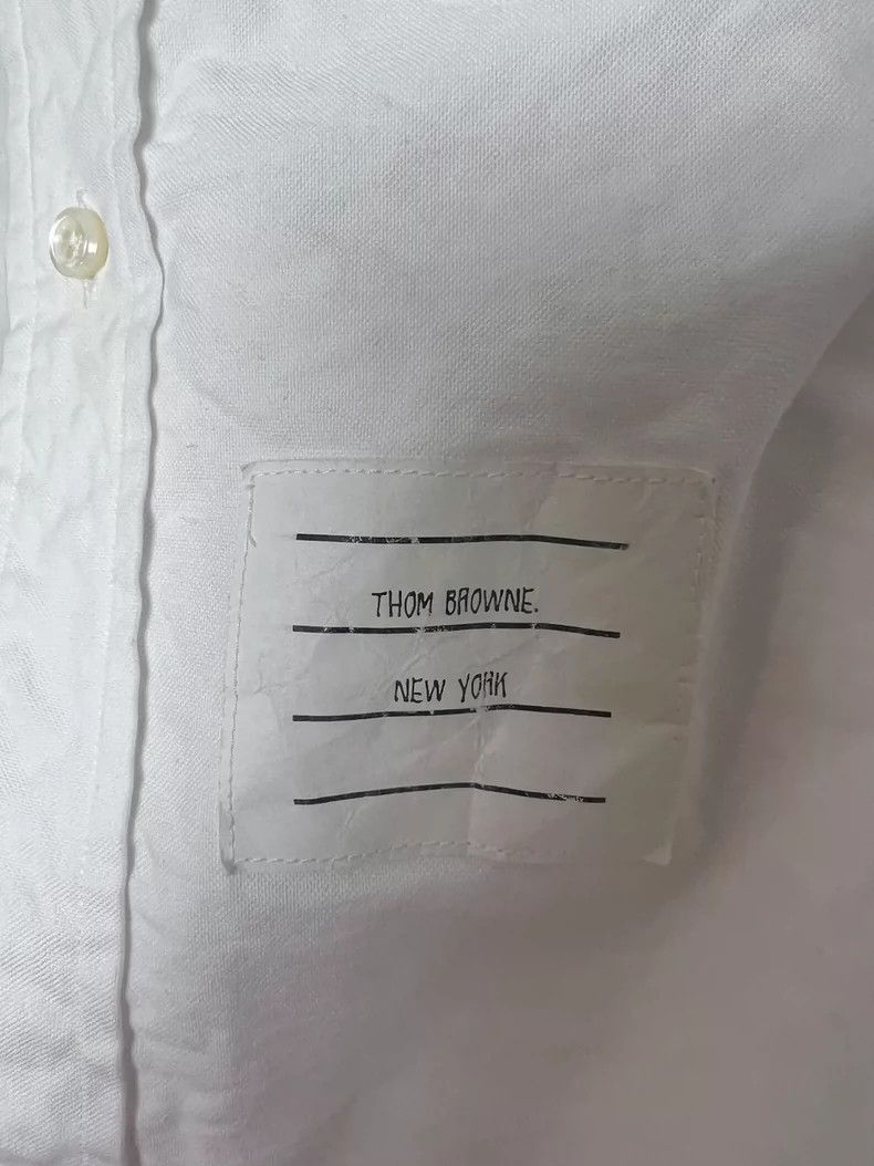 Thom Browne Thom Browne White classic striped double-sleeved shirt 2503 Size US XS / EU 42 / 0 - 4 Thumbnail