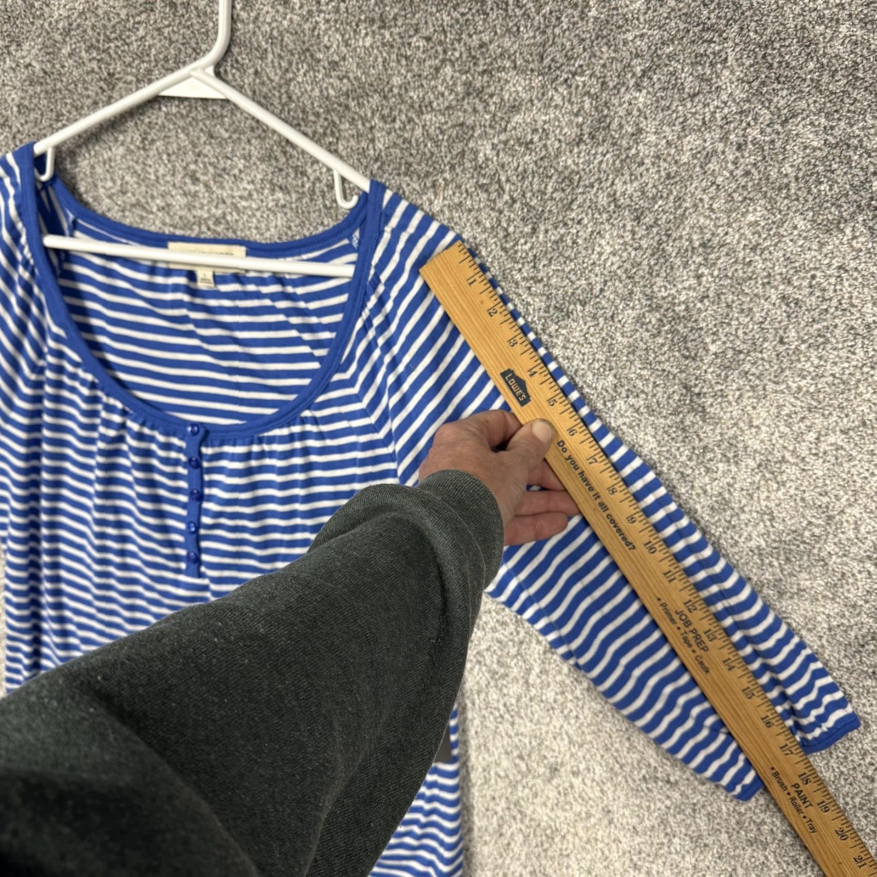 Jones New York Jones New York Sport Shirt Large Striped Nautical Casual Layering Classic Preppy Size L / US 10 / IT 46 - 6 Thumbnail