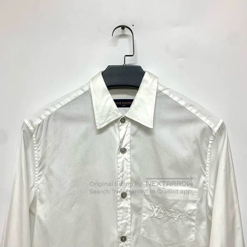 Louis Vuitton 24 new pearl button embroidered logo shirt