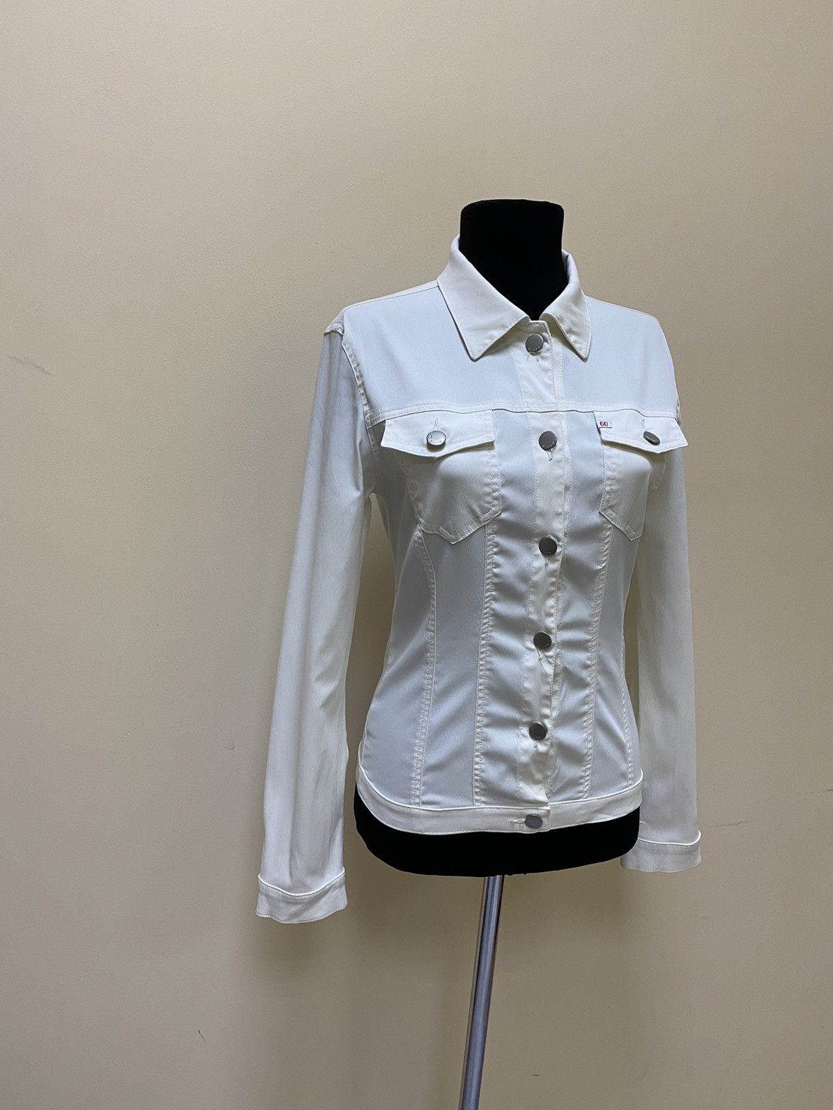 Miss Sixty Miss Sixty Womens White Denim Jacket Size M Size M / US 6-8 / IT 42-44 - 2 Thumbnail