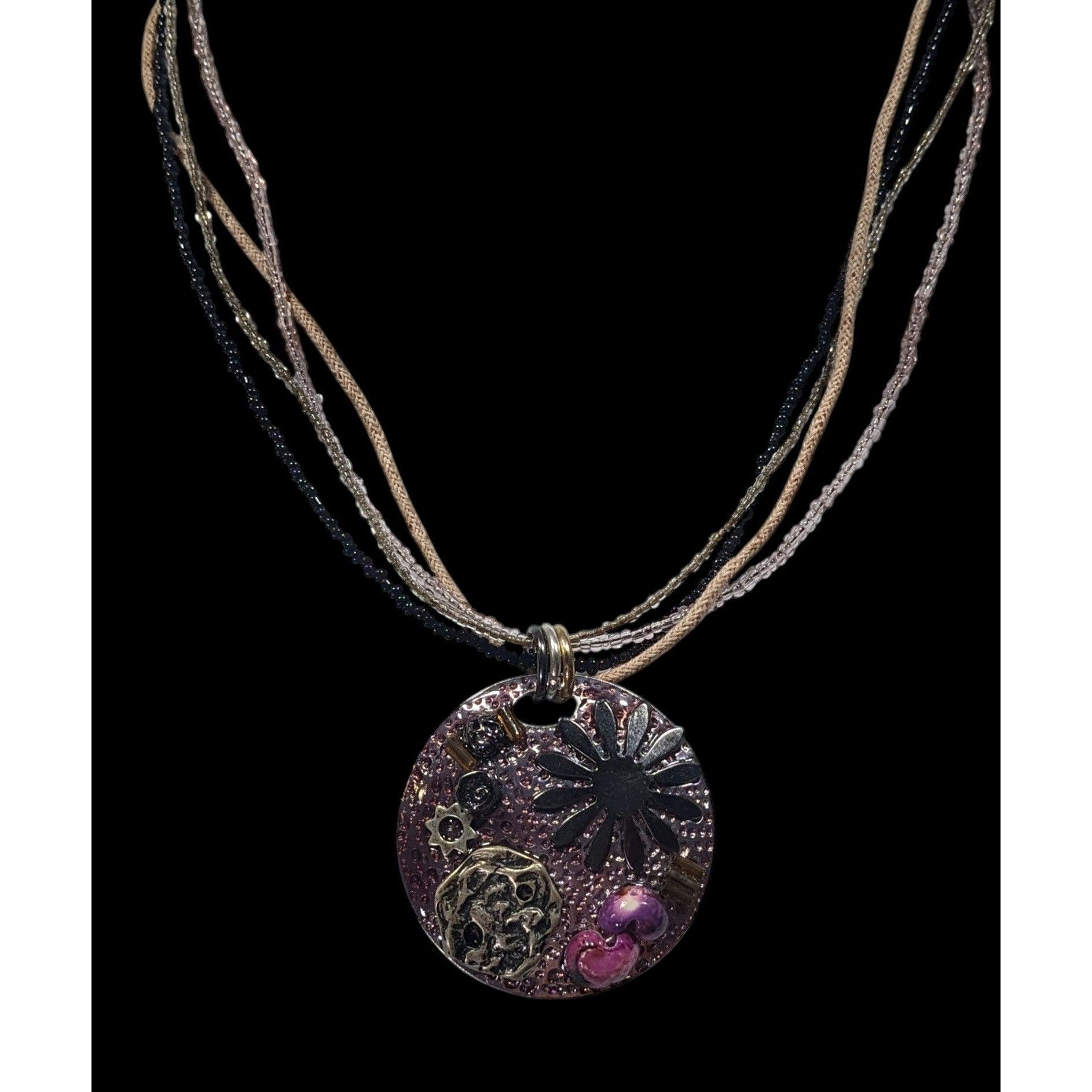 Other "Sea Resin" Artisan Crafted Purple And Silver Tone Pendant N Size ONE SIZE - 2 Thumbnail