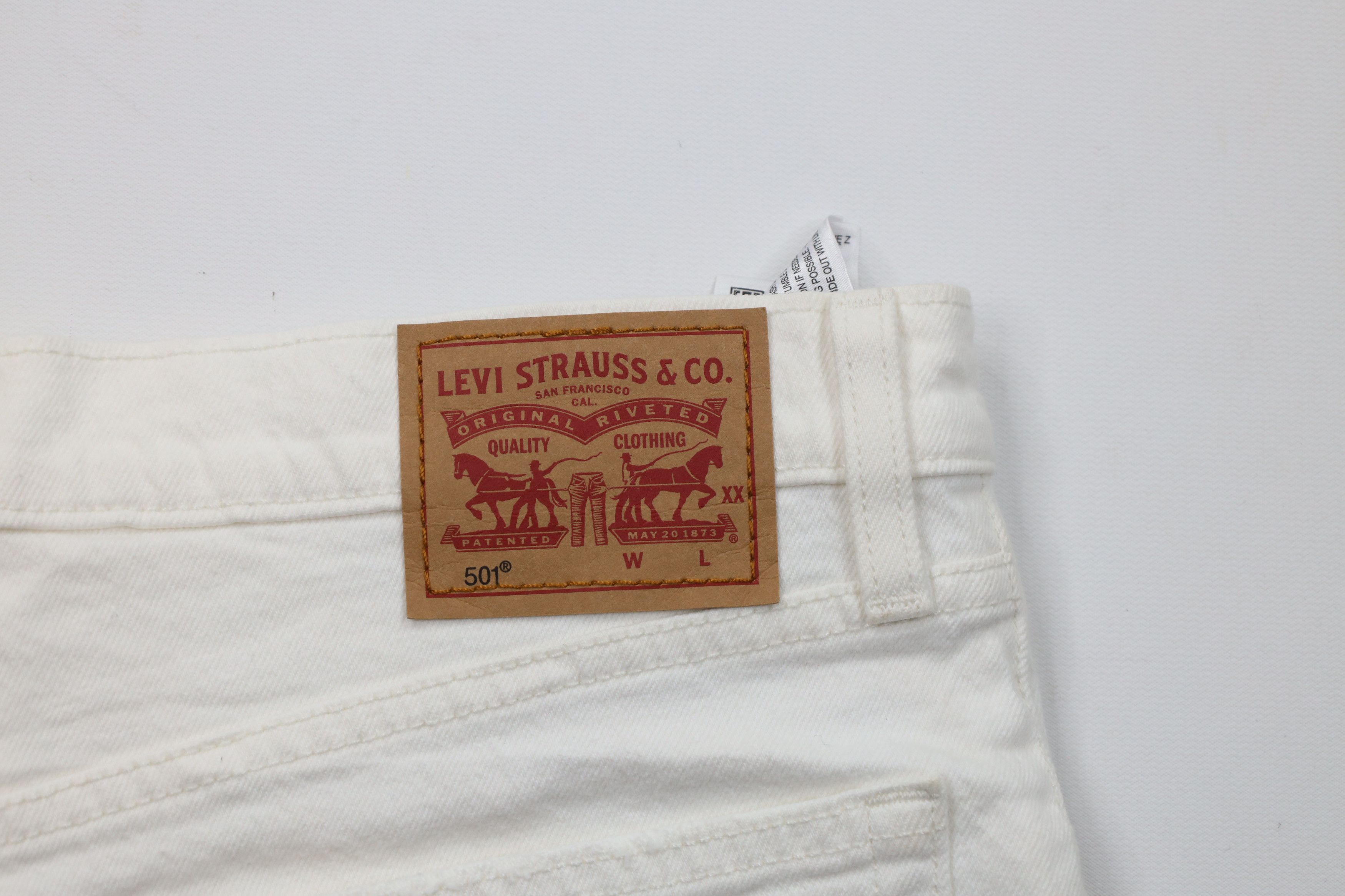 Levi's Vintage Y2K Levis 501xx Fly Cut Off Denim Jean Shorts White Size 28" / US 6 / IT 42 - 10 Thumbnail