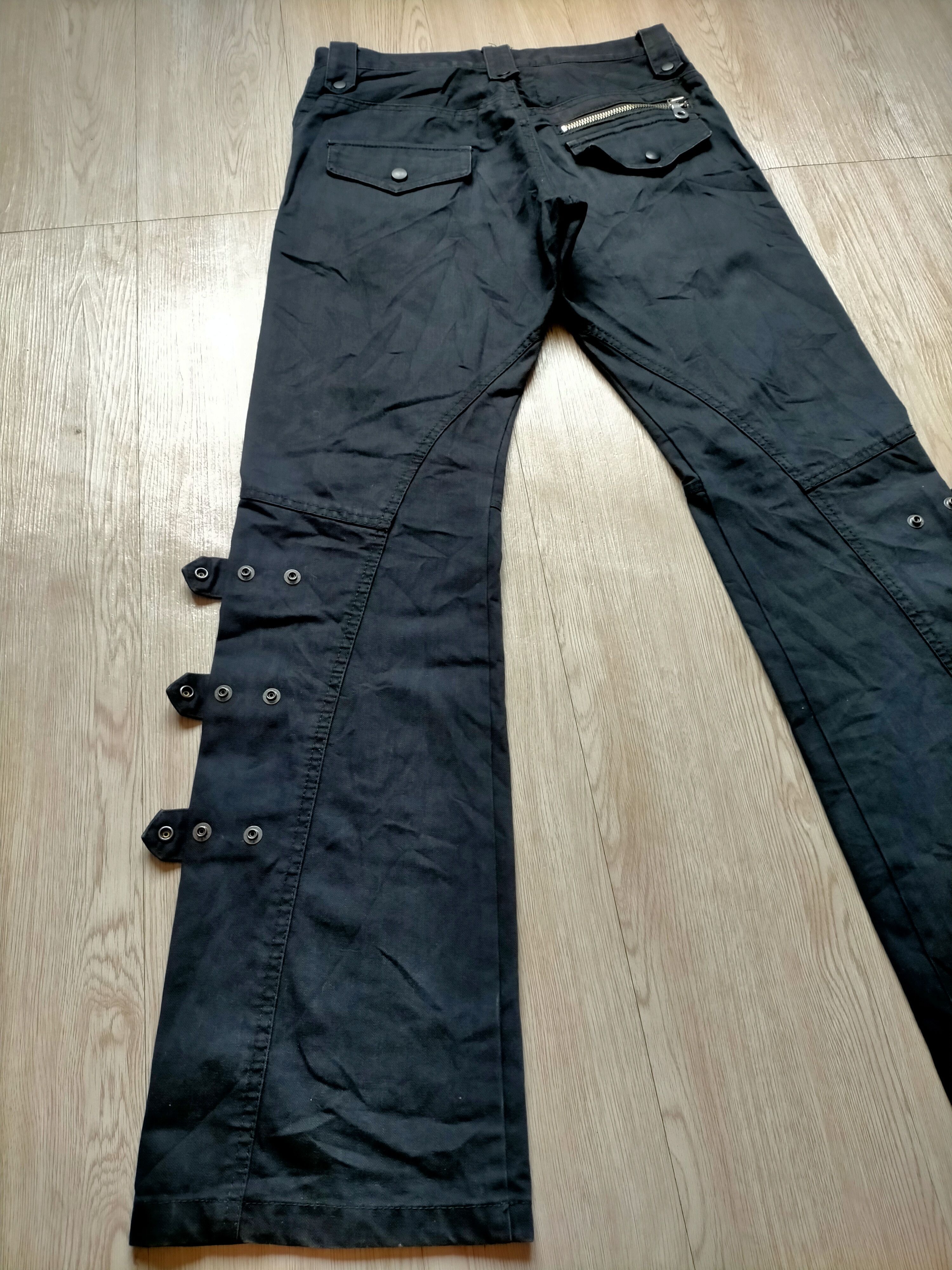 Tete Homme Tete Homme Flare Jeans Bondage Punk Style Black Denim Size US 30 / EU 46 - 18 Thumbnail