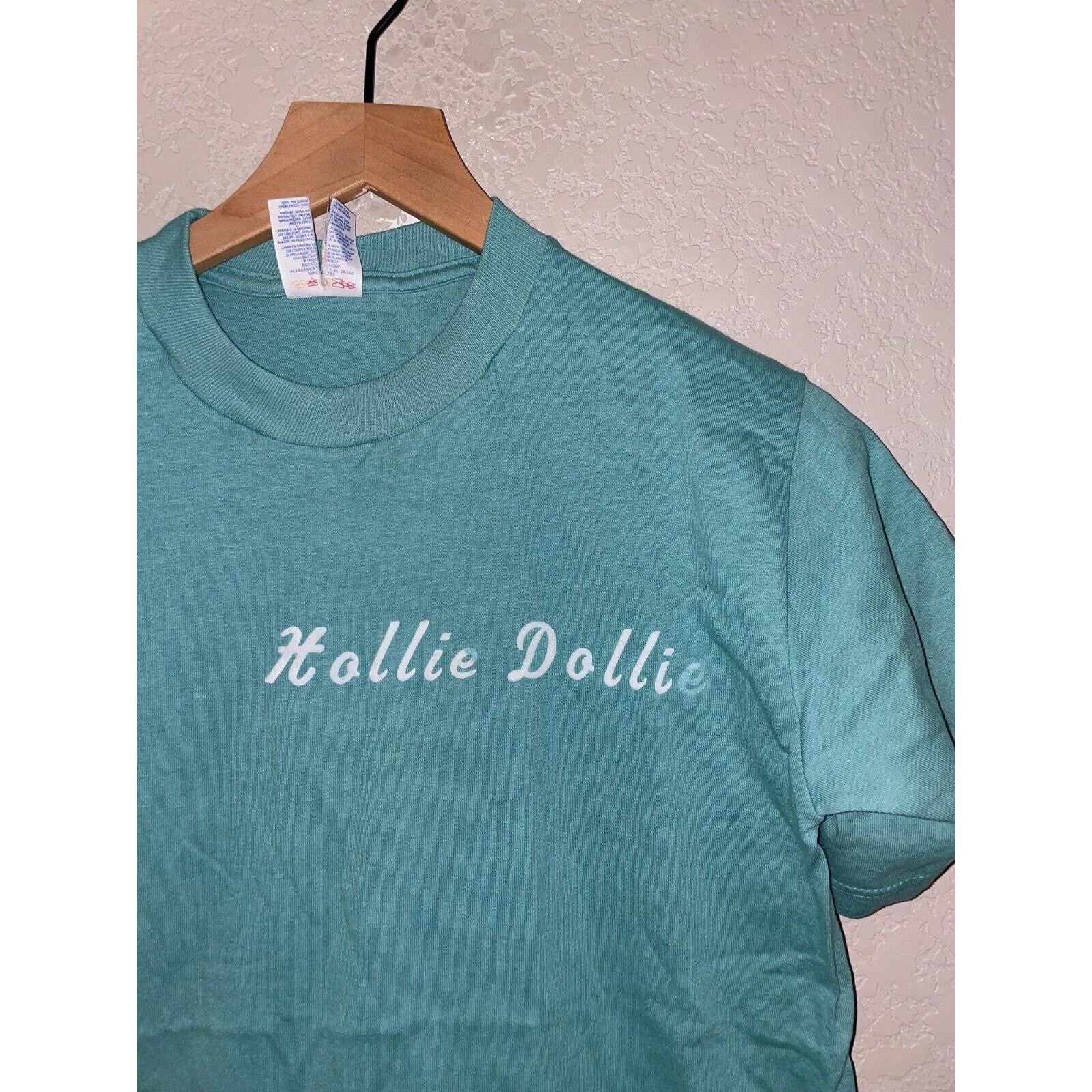Jerzees Vintage Hollie Shirt Dollie Green Script Text Tee VTG 90s S Size US S / EU 44-46 / 1 - 2 Thumbnail