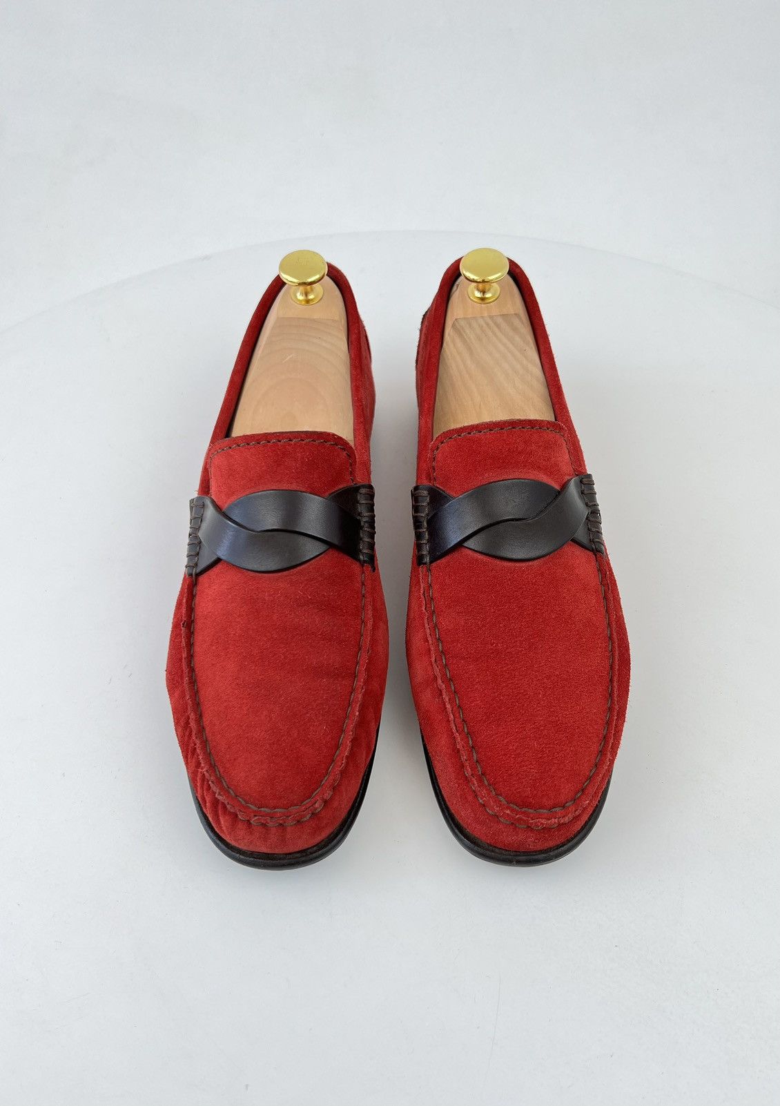 Tom Ford TOM FORD Loafers Suede Shoes Woven Strap Red Men’s Size US 8 / EU 41 - 3 Thumbnail
