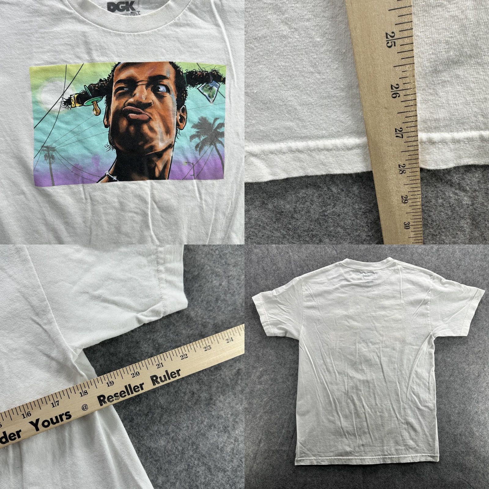 DGK DGK Shirt Mens Medium White Graphic Tee Cartoon Portrait Skate Streetwear Wayans Size US M / EU 48-50 / 2 - 8 Thumbnail