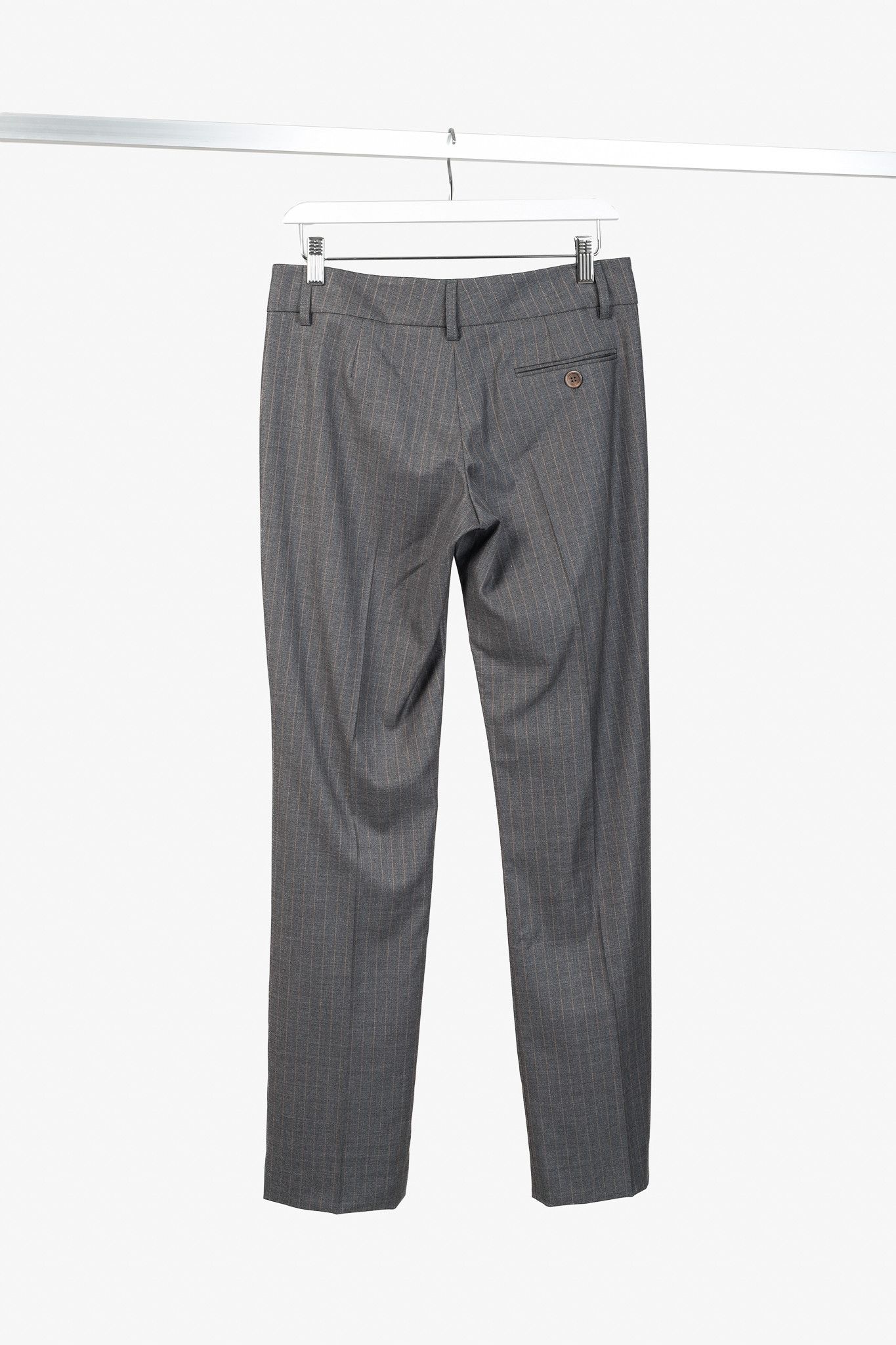 Brunello Cucinelli Brunello Cucinelli Pinstripe-Wool Straight-Leg Trousers Size 27" / US 4 / IT 40 - 2 Thumbnail