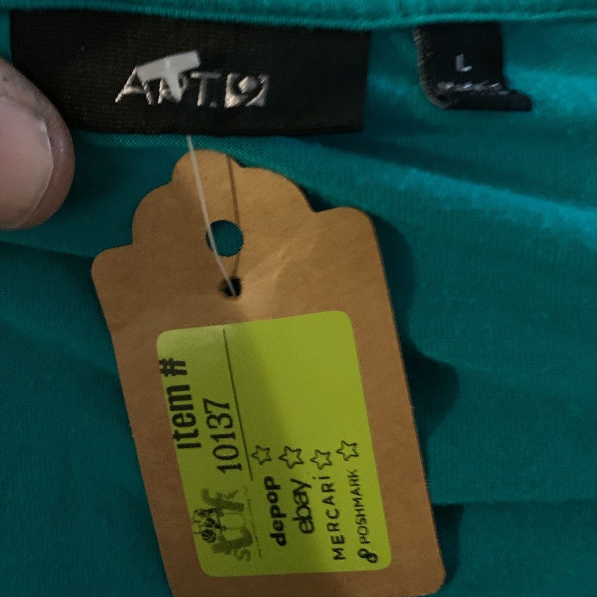 Apt. 9 Teal Short Sleeved Blouse (item#10137) Size L / US 10 / IT 46 - 6 Thumbnail