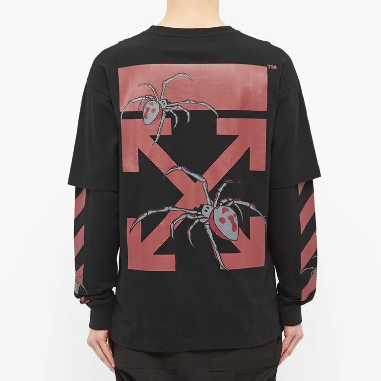 Off-White Black Arachno Spider Arrows Double Layer LS T-Shirt Size US M / EU 48-50 / 2 - 2 Thumbnail