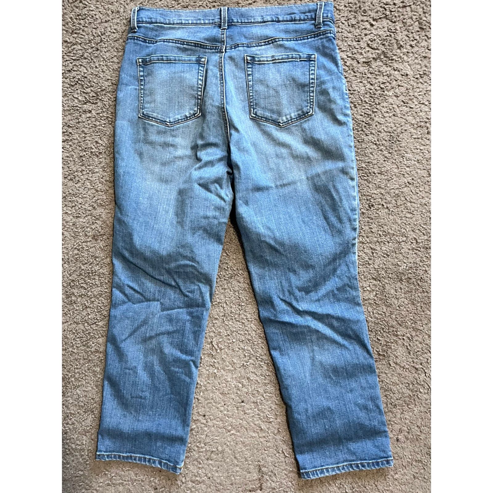 Gloria Vanderbilt Gloria Vanderbilt Amanda Straight Leg Jeans Women's 12P Dark Wash Blue Denim Regular Fit Size 34" / US 12 / IT 48 - 3 Thumbnail