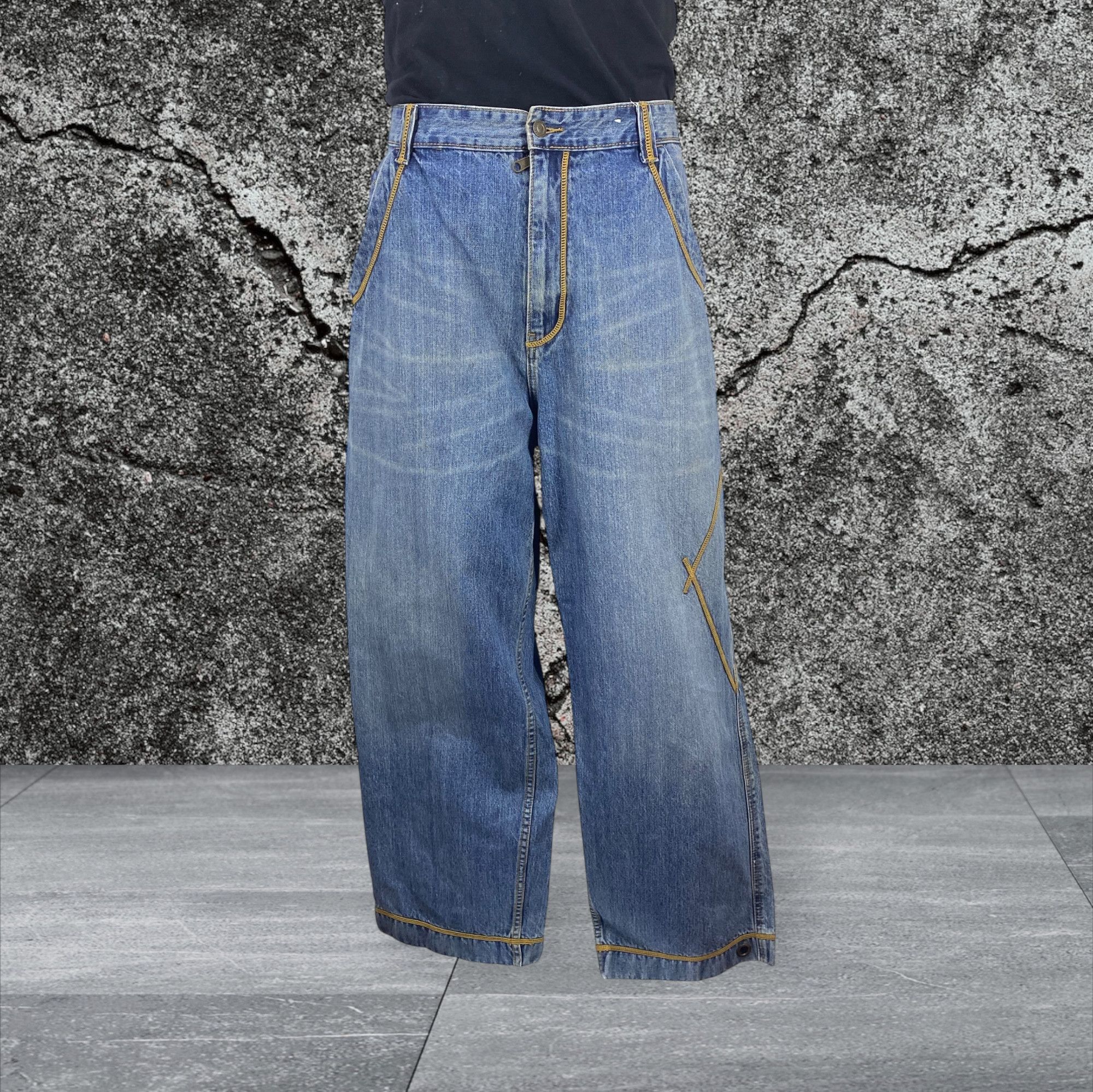 Japanese Brand Timberland Hip Hop Skateboard Jeans Cargo Baggy Jeans Size US 42 / EU 58 - 2 Thumbnail