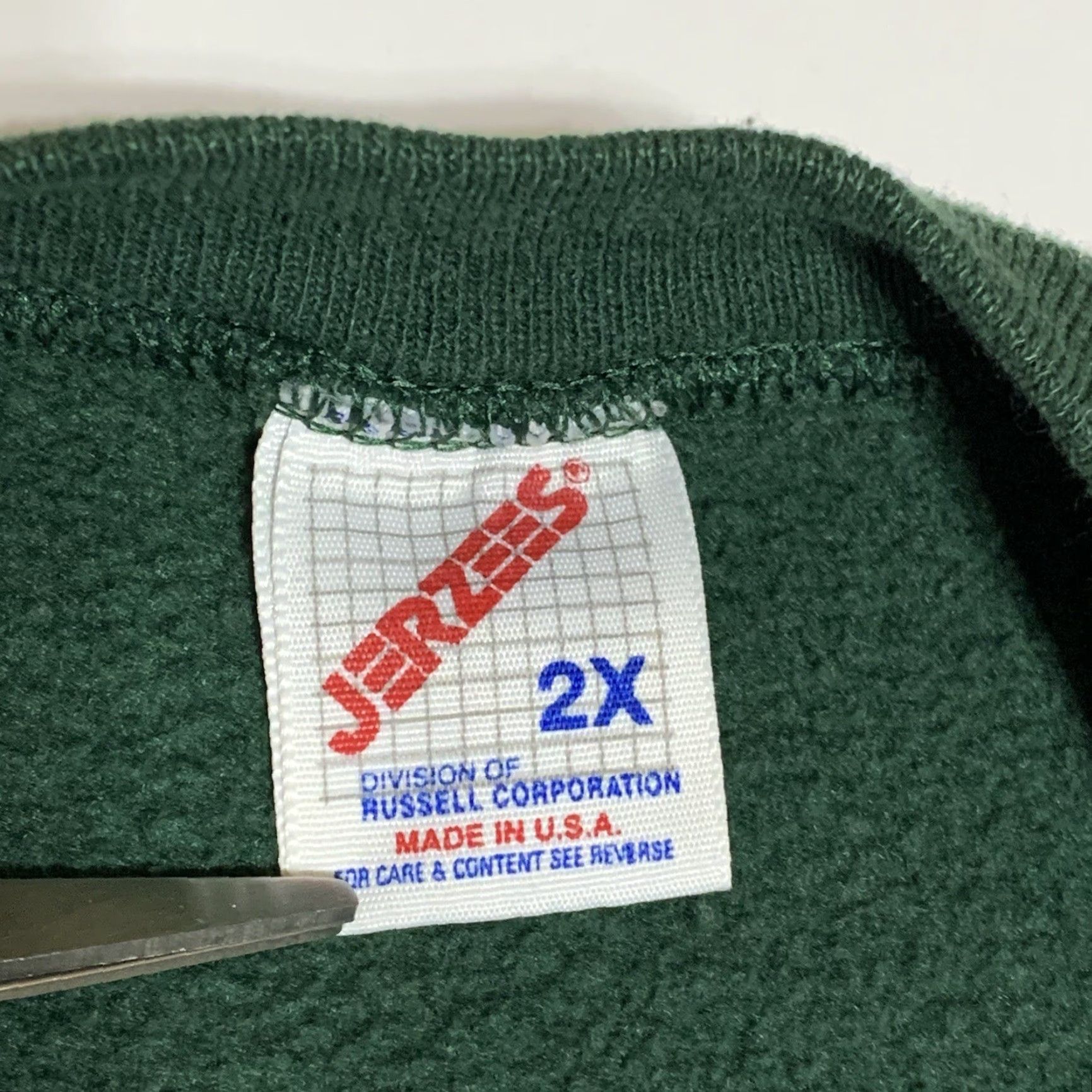Jerzees VINTAGE Jerzees Sweatshirt Green 50/50 2XL Crew Neck Long Sleeve Men Plain 90s Shirt Size US XXL / EU 58 / 5 - 7 Thumbnail